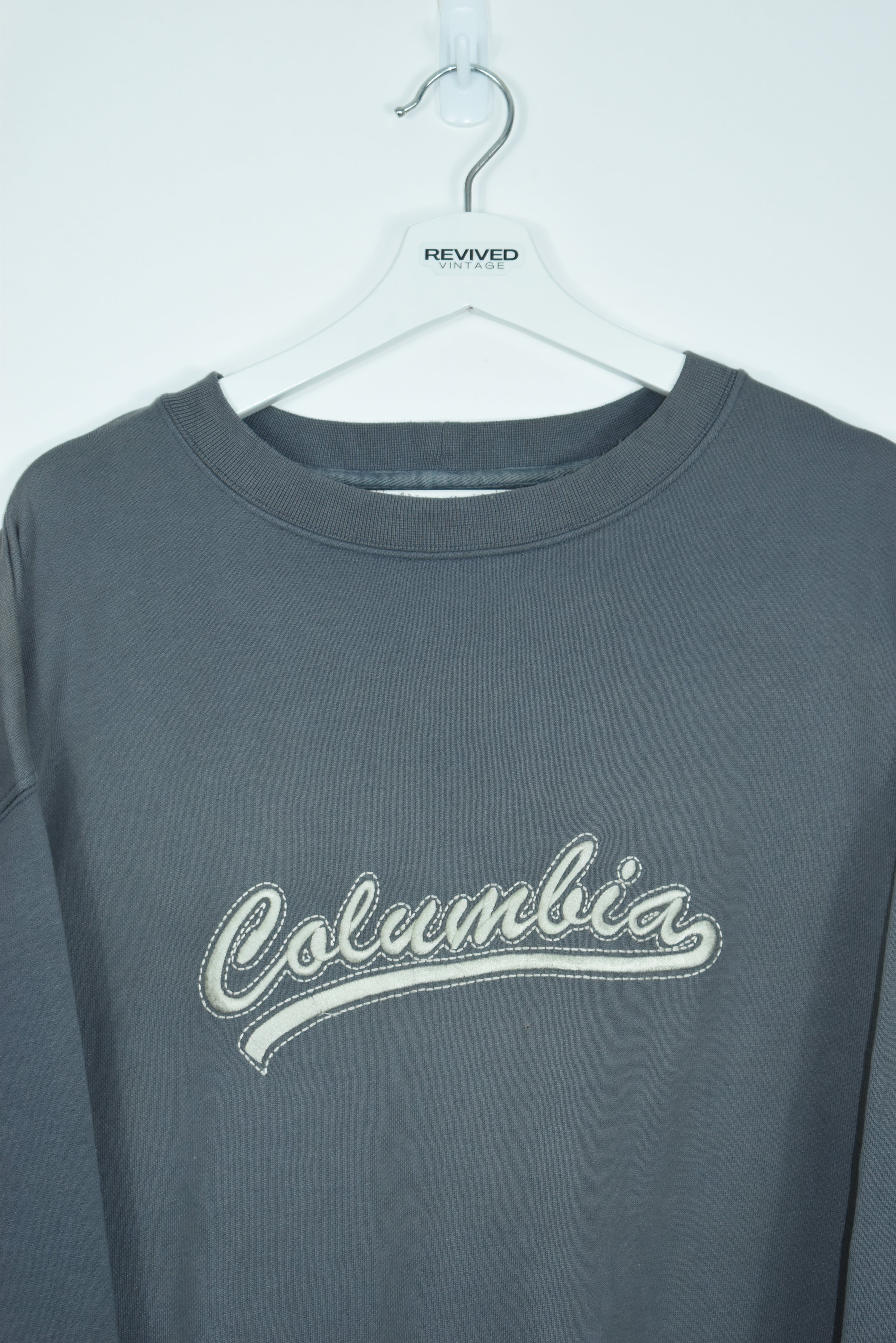 Vintage Columbia Embroidery Sweatshirt Grey Xlarge