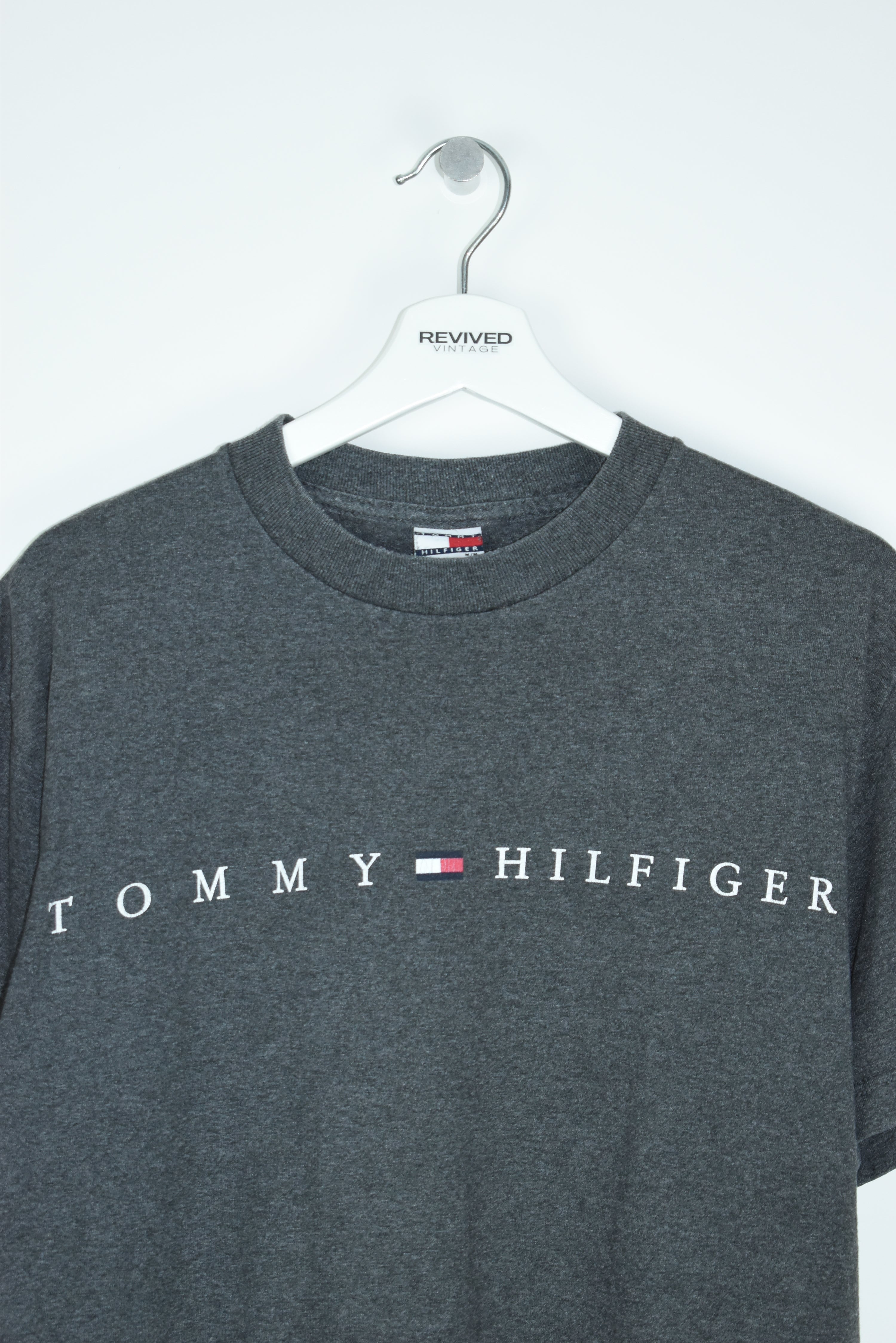 VINTAGE TOMMY HILFIGER SPELLOUT T SHIRT MEDIUM