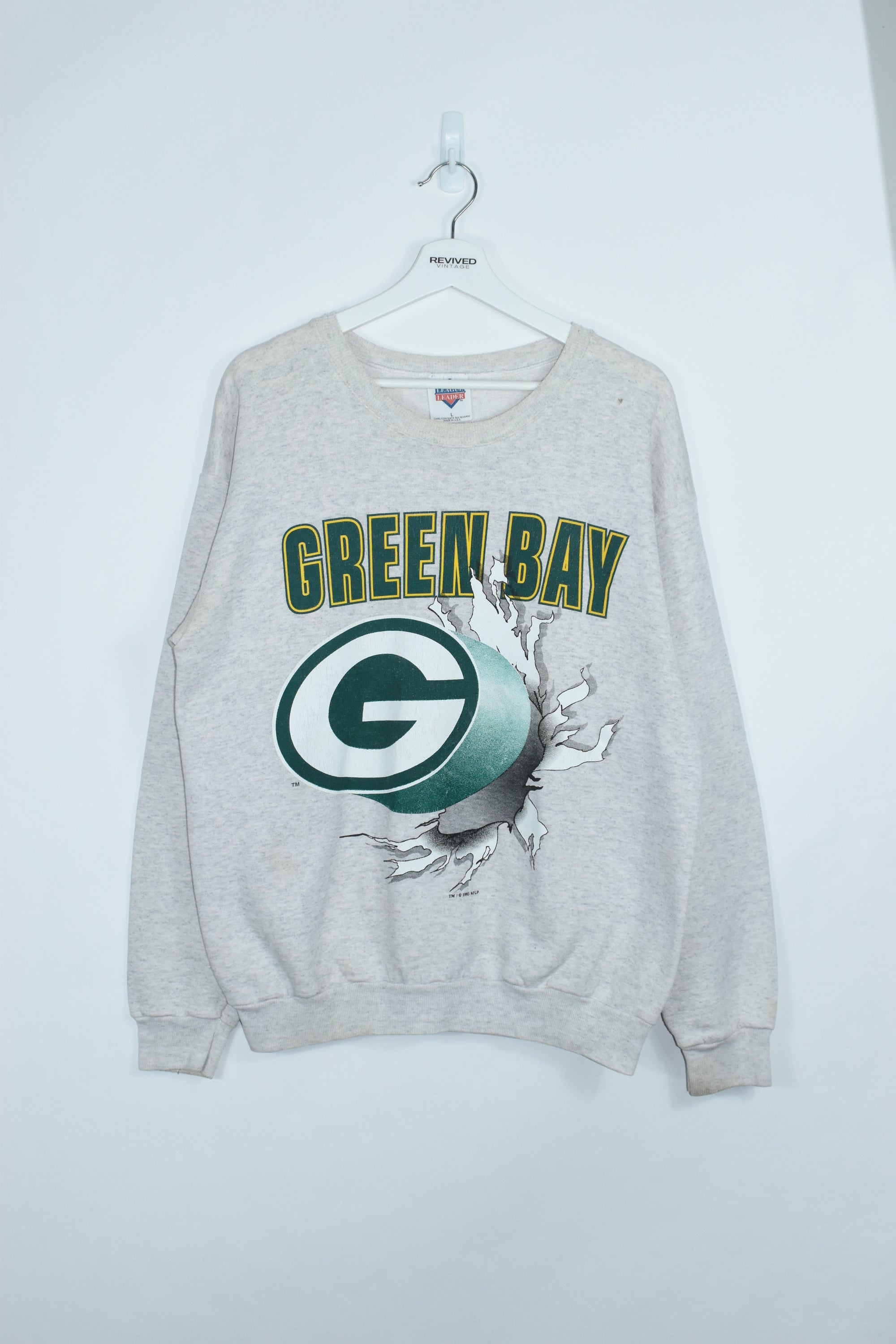 Vintage Green Bay Packers Double Sided Sweatshirt Large