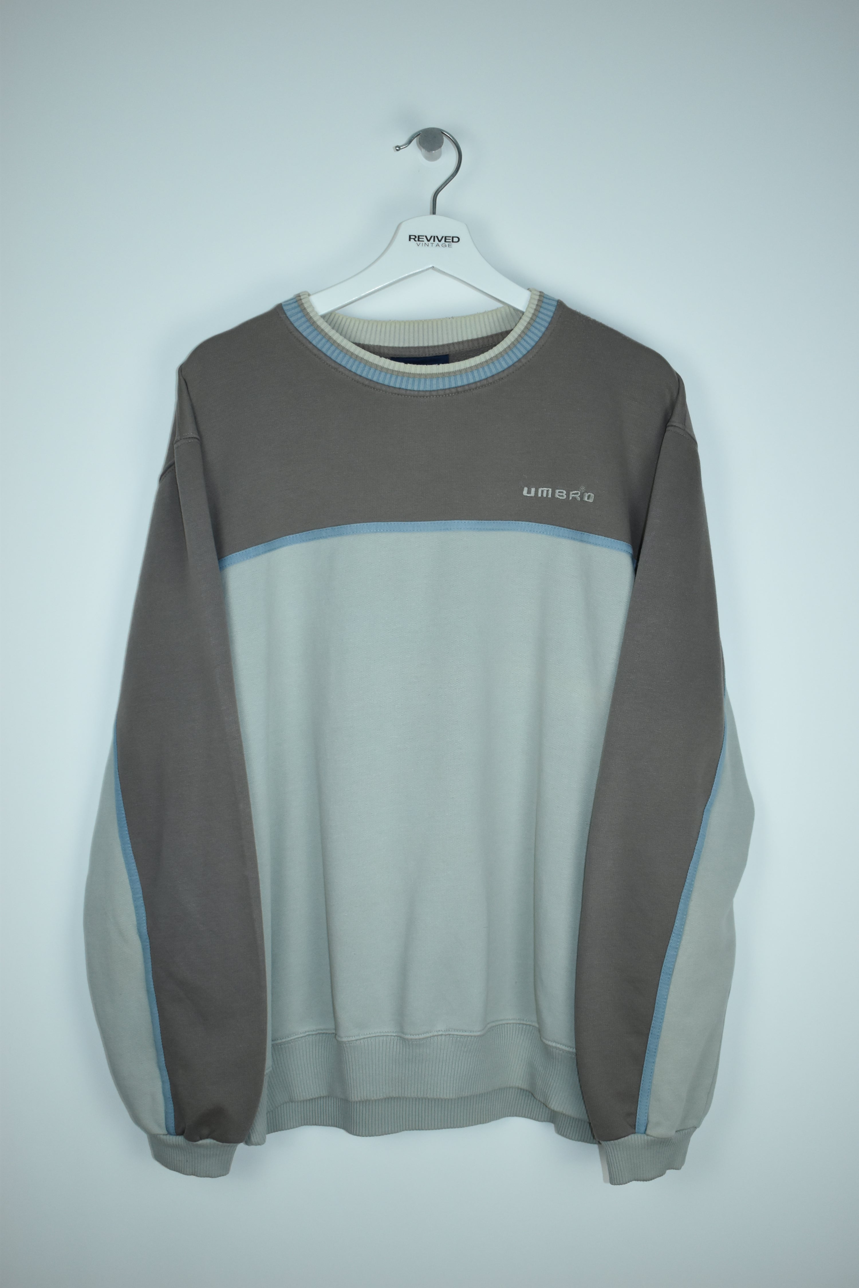VINTAGE UMBRO TWO TONE EMBROIDERY SWEATSHIRT LARGE