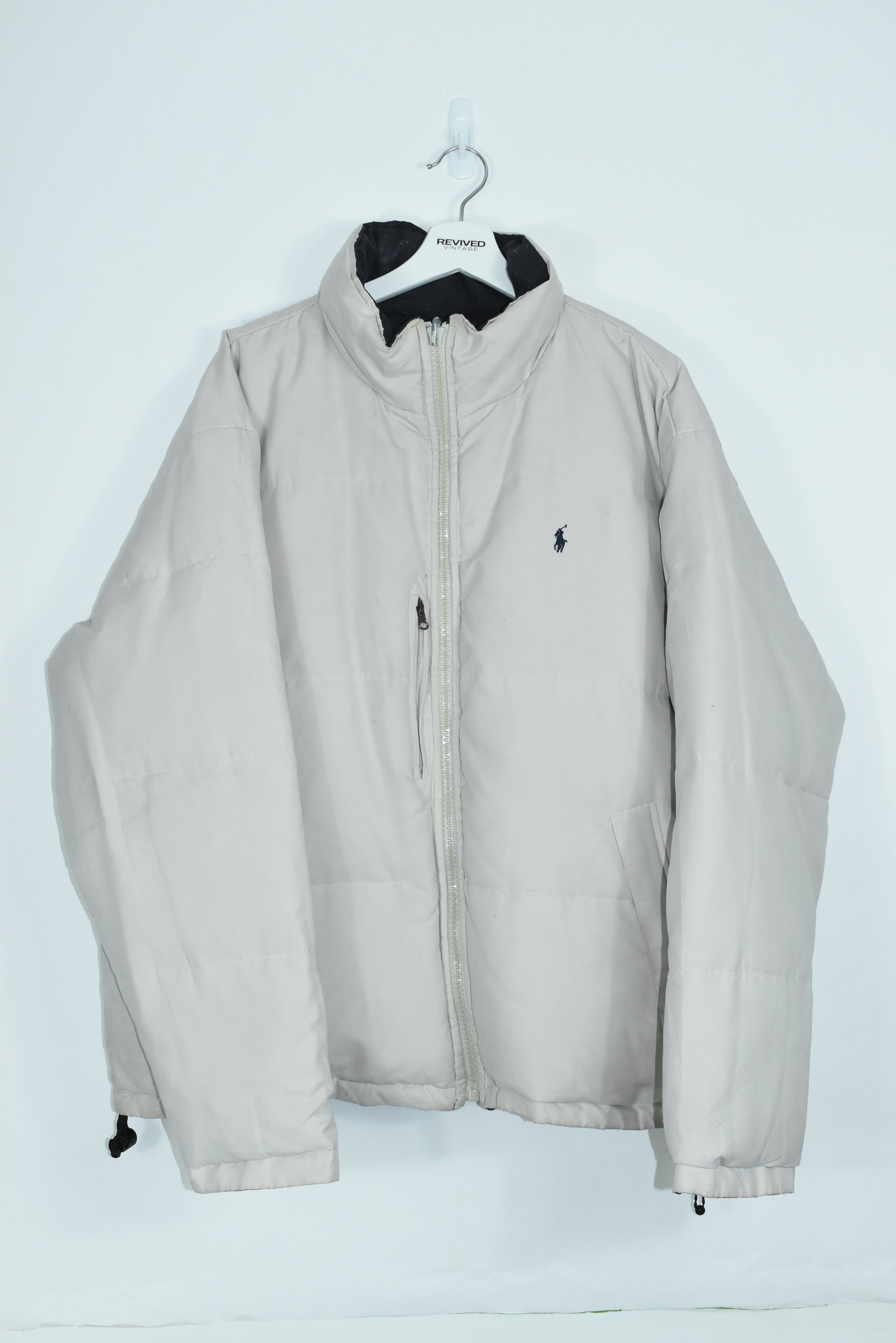 Vintage Ralph Lauren Beige Puffer Jacket LARGE (Baggy)