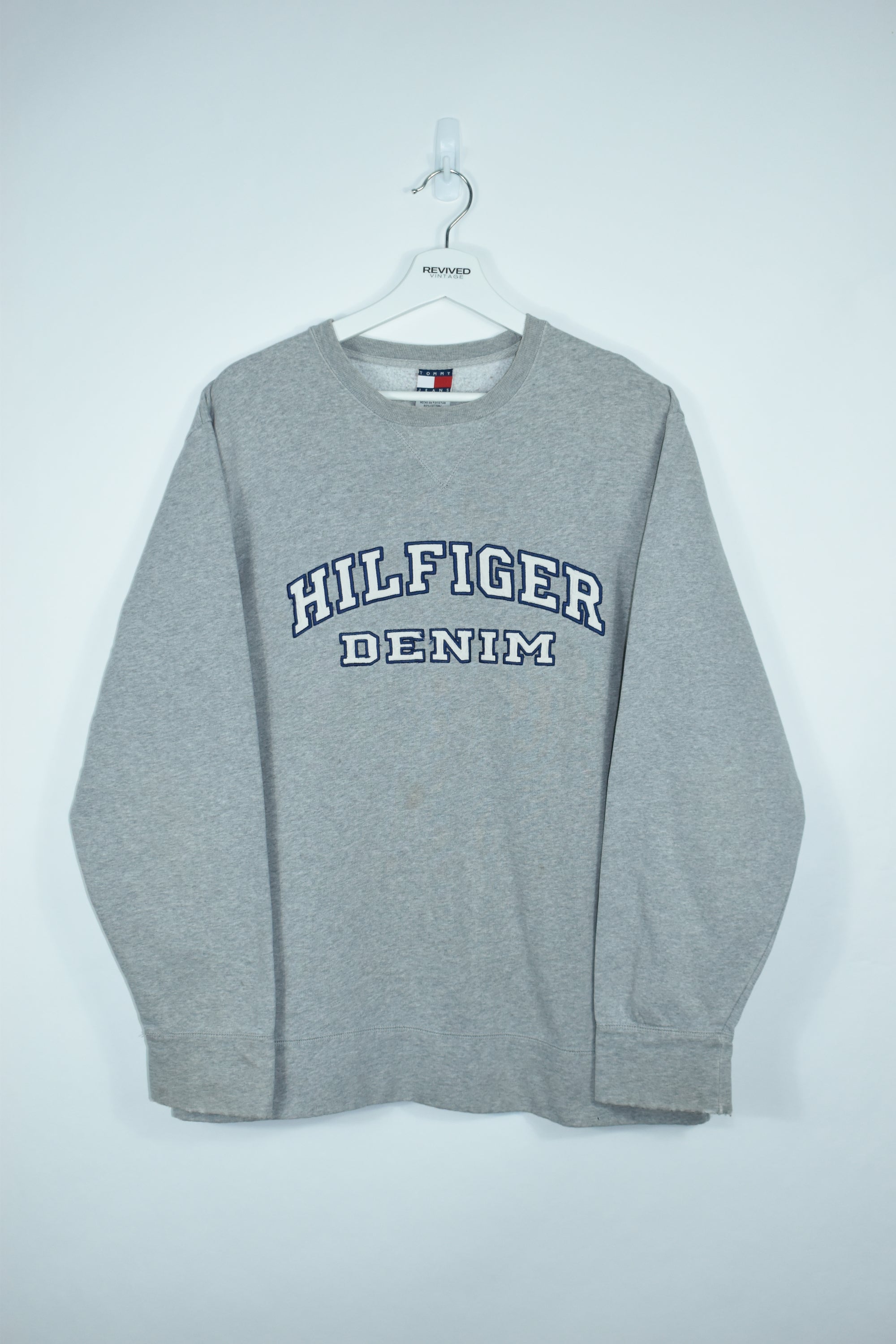 Vintage Tommy Hilfiger Denim Embroidery Sweatshirt LARGE
