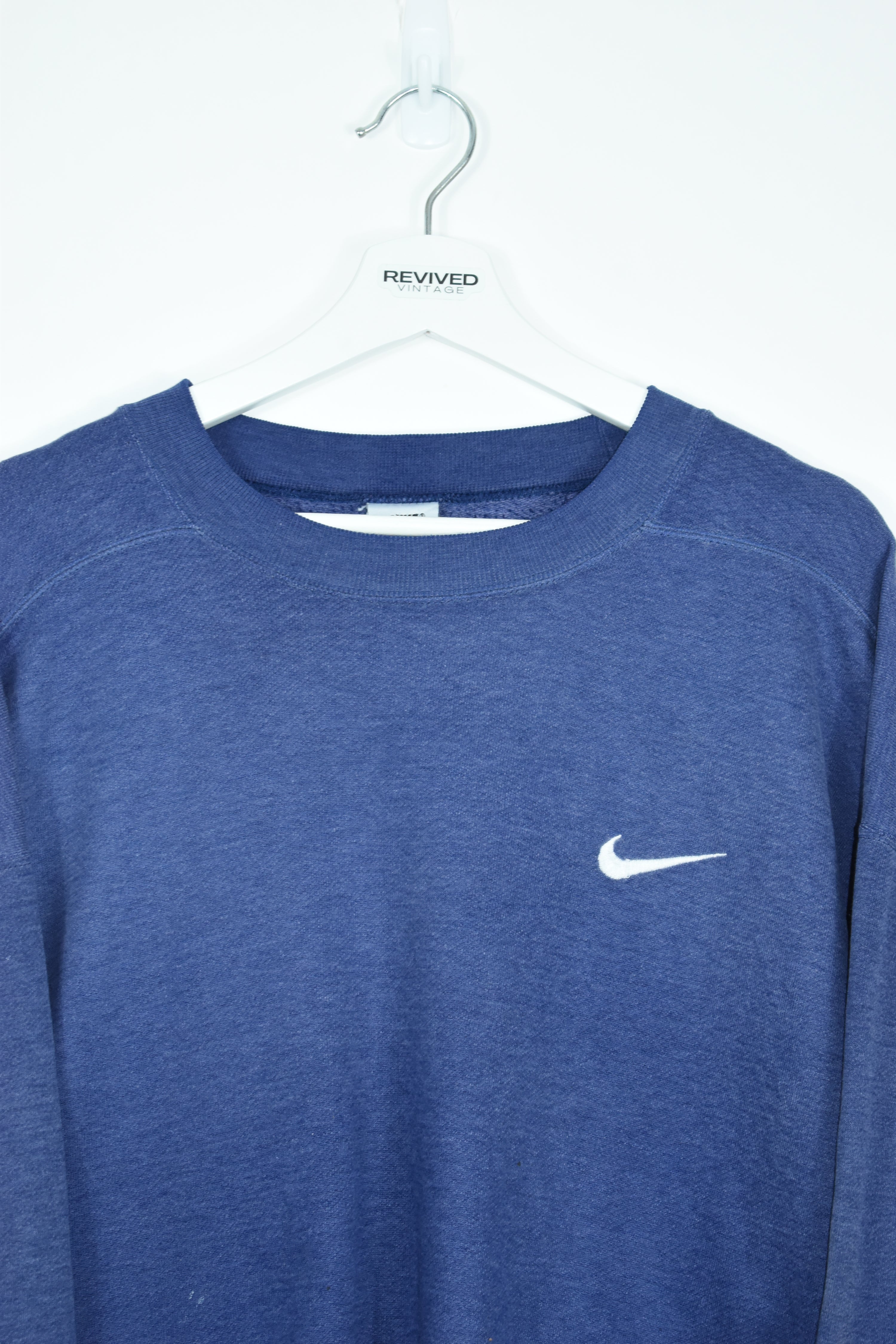 VINTAGE NIKE EMBROIDERY SMALL SWOOSH BLUE XLARGE