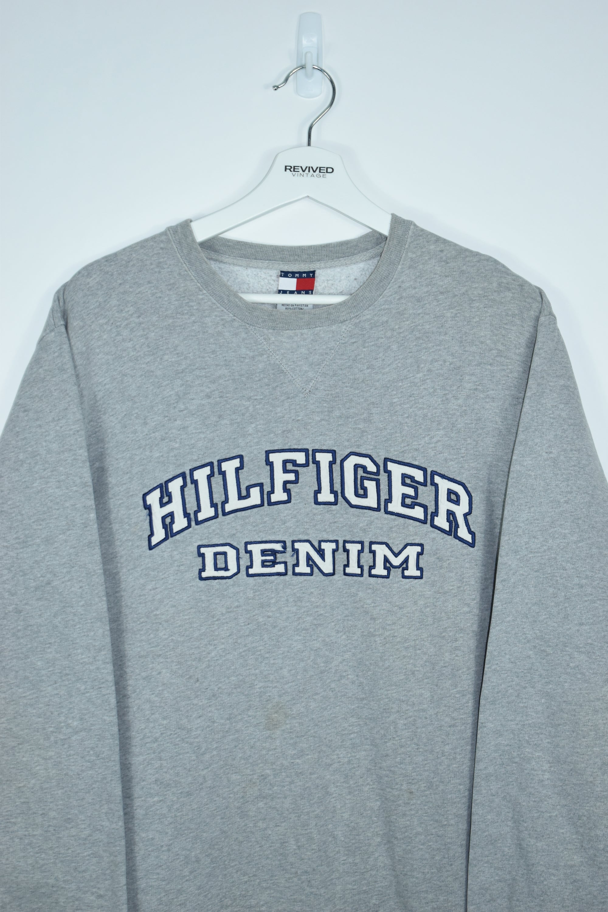 Vintage Tommy Hilfiger Denim Embroidery Sweatshirt LARGE