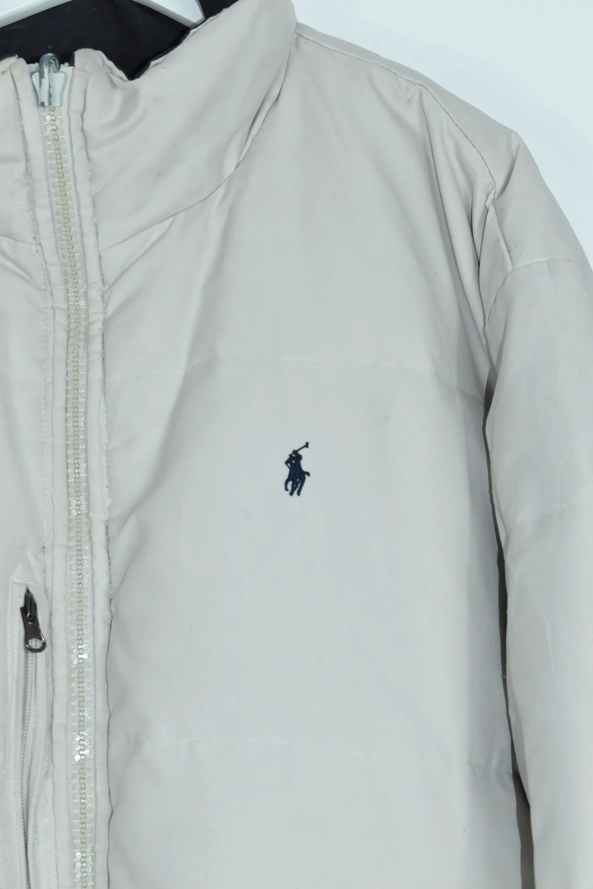 VINTAGE RALPH LAUREN REVERSIBLE PUFFER NAVY/CREAM XLARGE