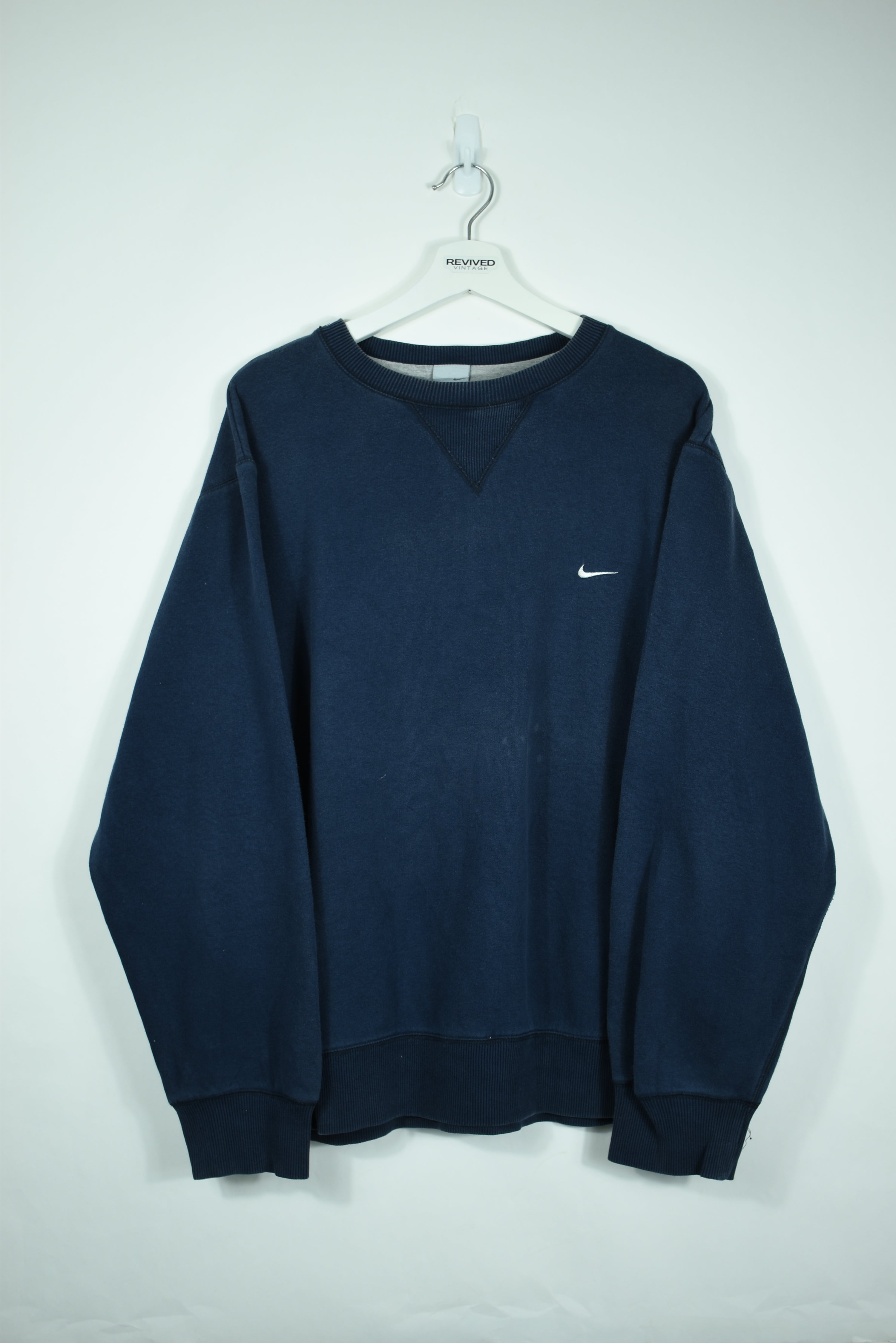 VINTAGE NIKE EMBROIDERY SMALL SWOOSH NAVY LARGE