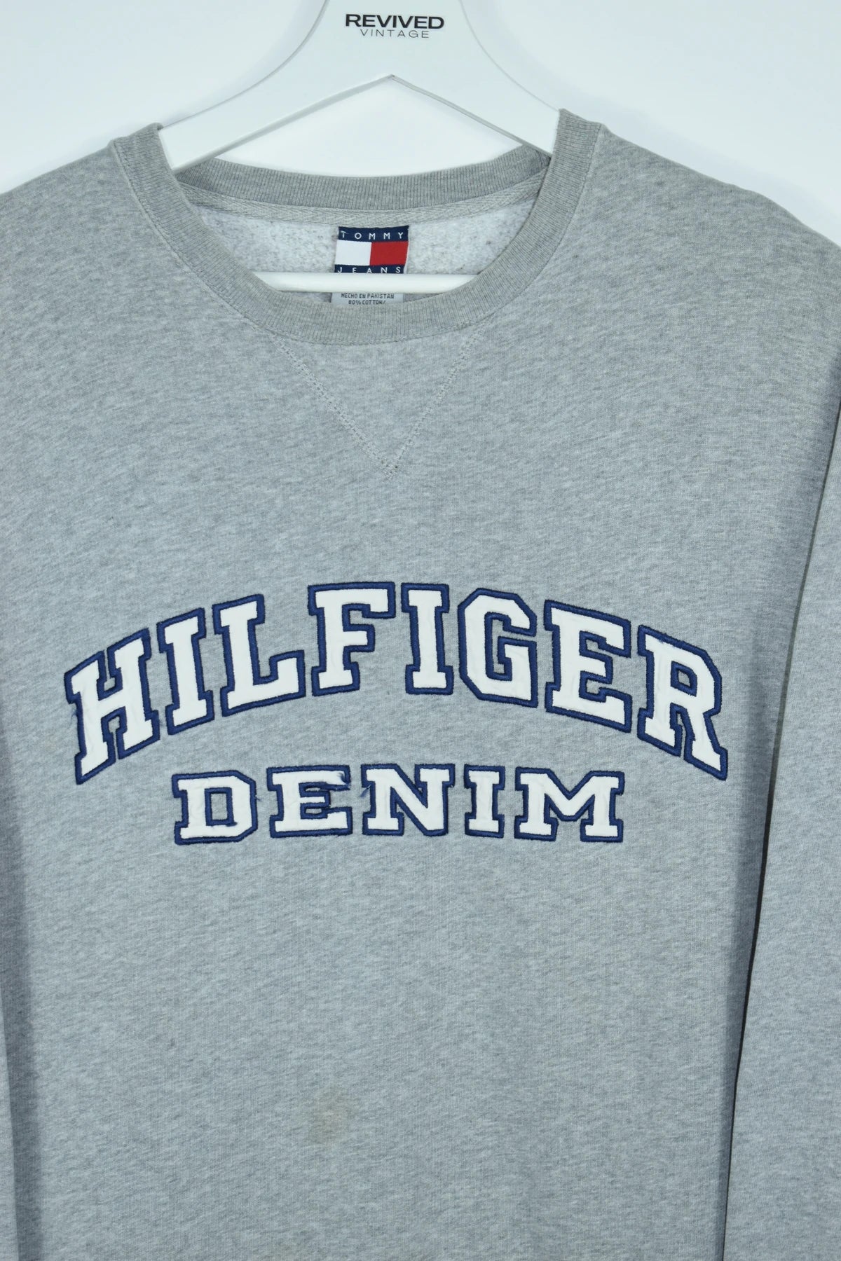 VINTAGE TOMMY HILFIGER EMBROIDERY SWEATSHIRT MEDIUM