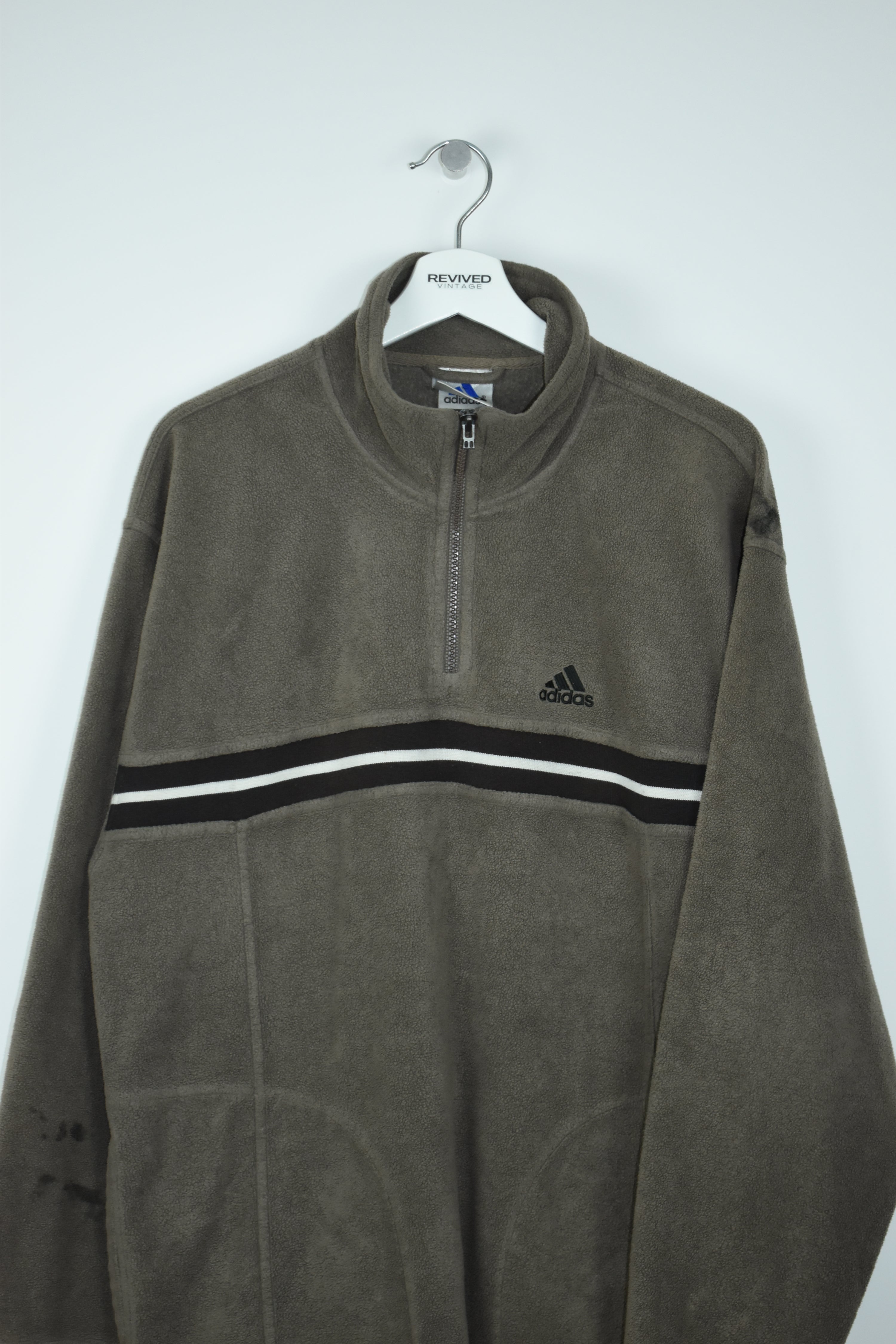 Vintage Adidas Embroidery Fleece 1/4 Zip Large