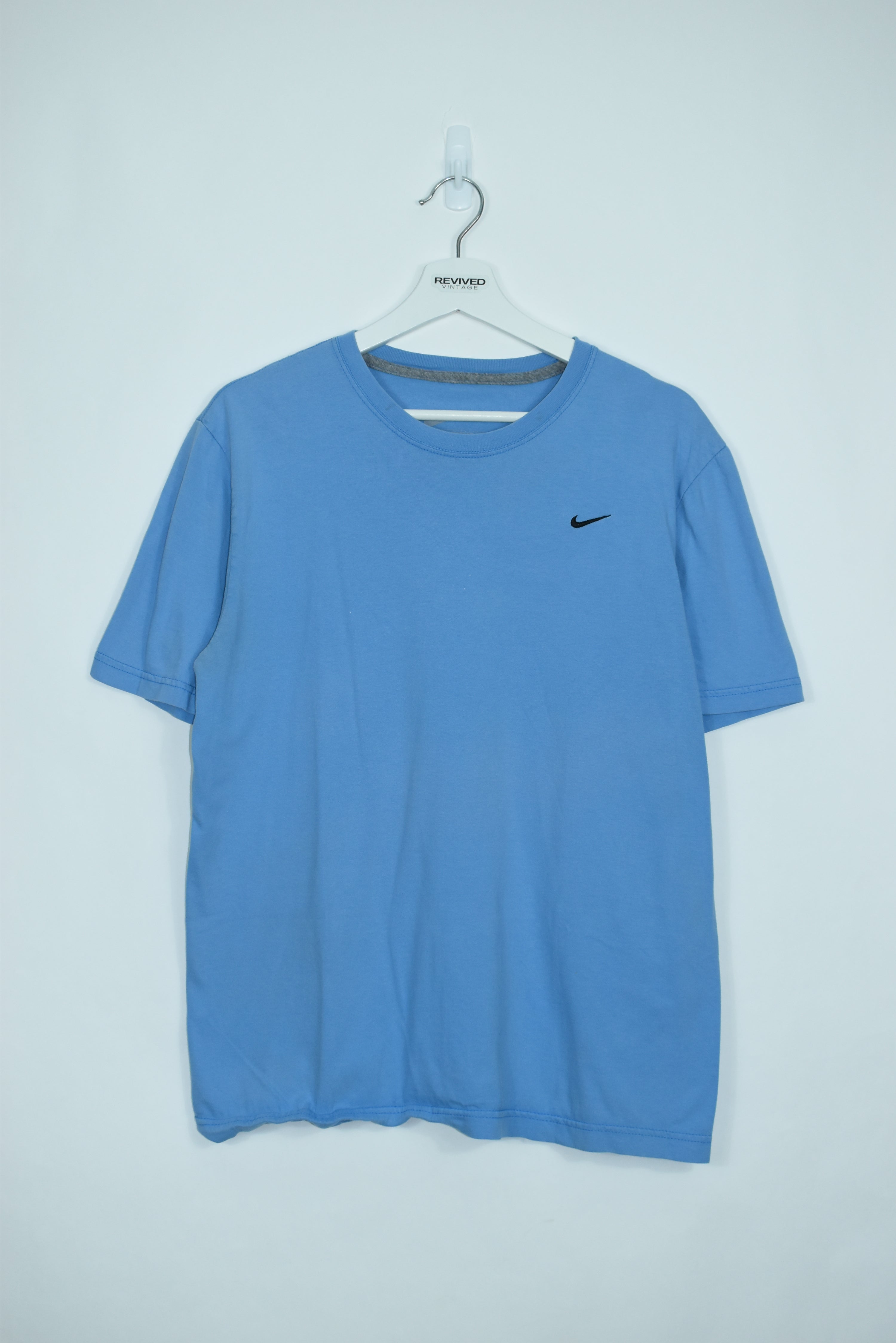 Vintage Nike Baby Blue Small Swoosh T Shirt Medium