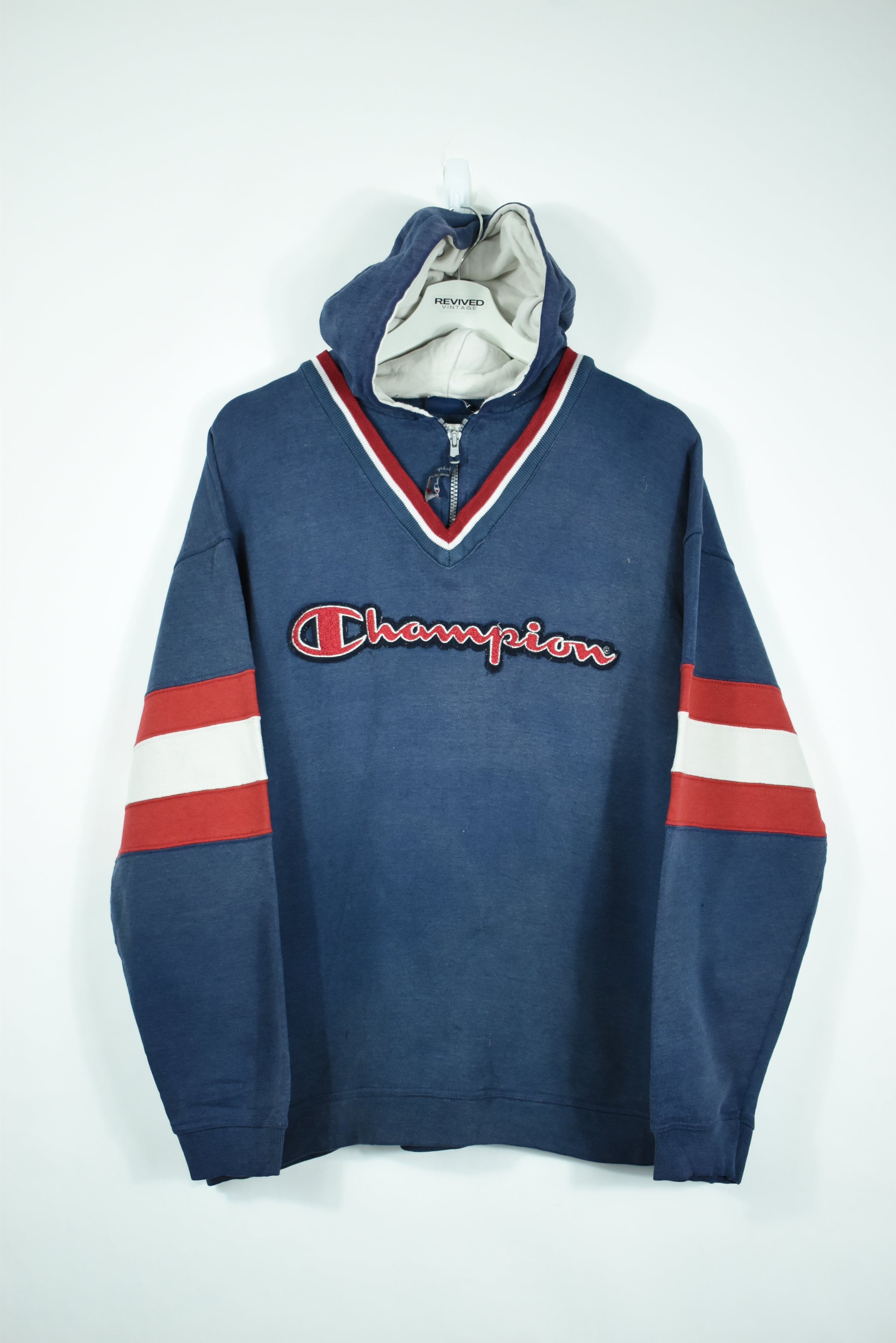 Vintage Champion Embroidery Spellout Hoodie Medium
