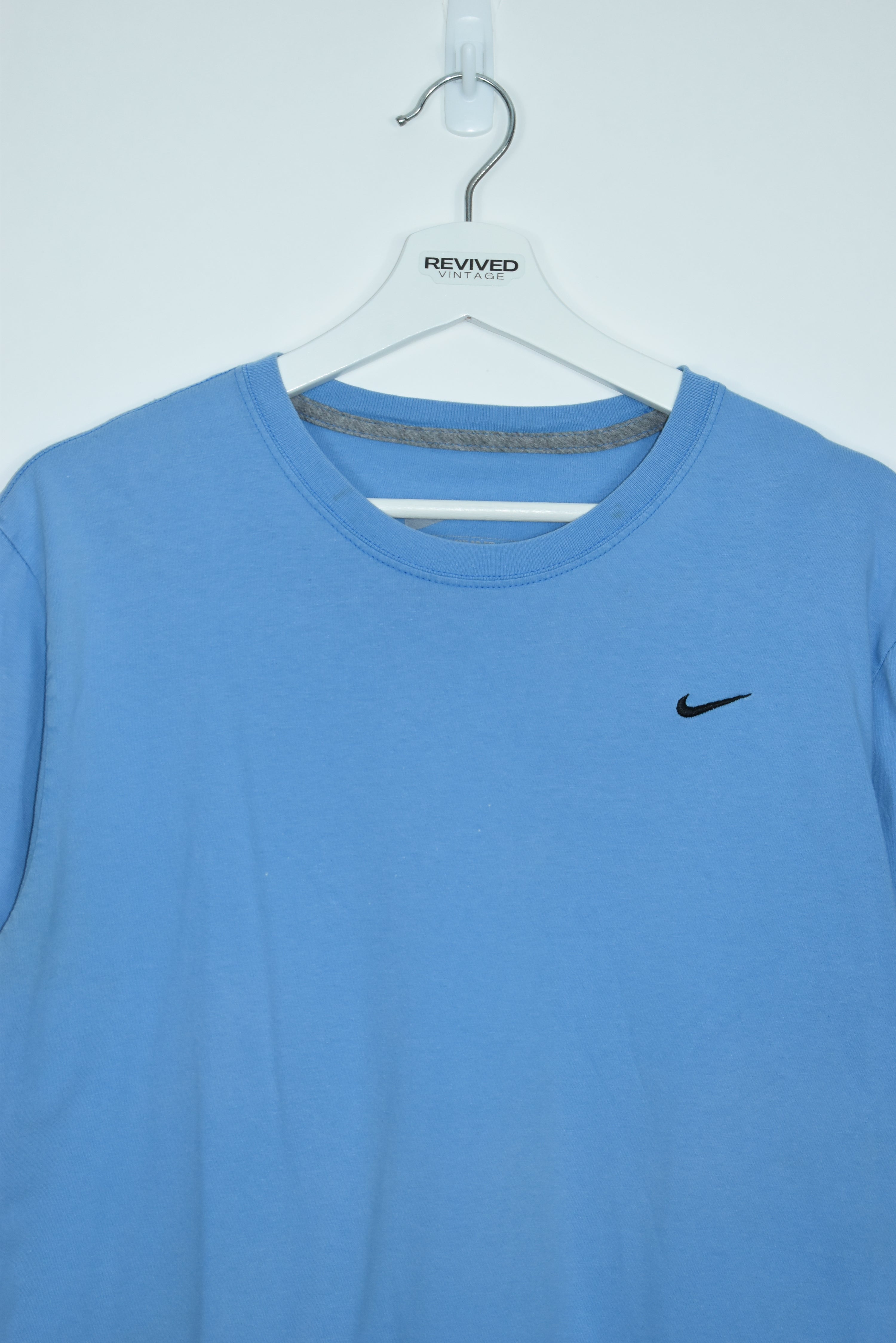 Vintage Nike Baby Blue Small Swoosh T Shirt Medium
