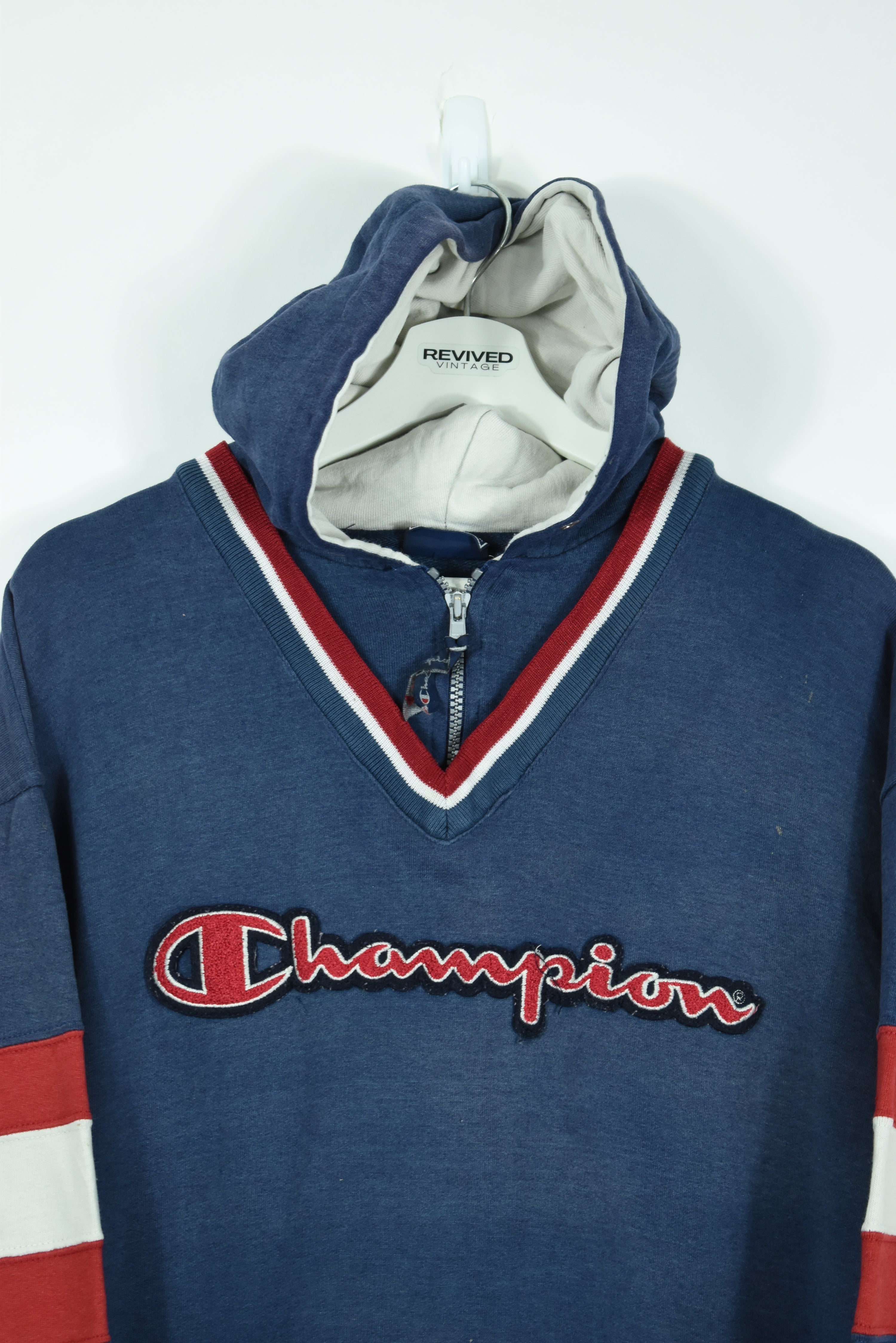 Vintage Champion Embroidery Spellout Hoodie Medium