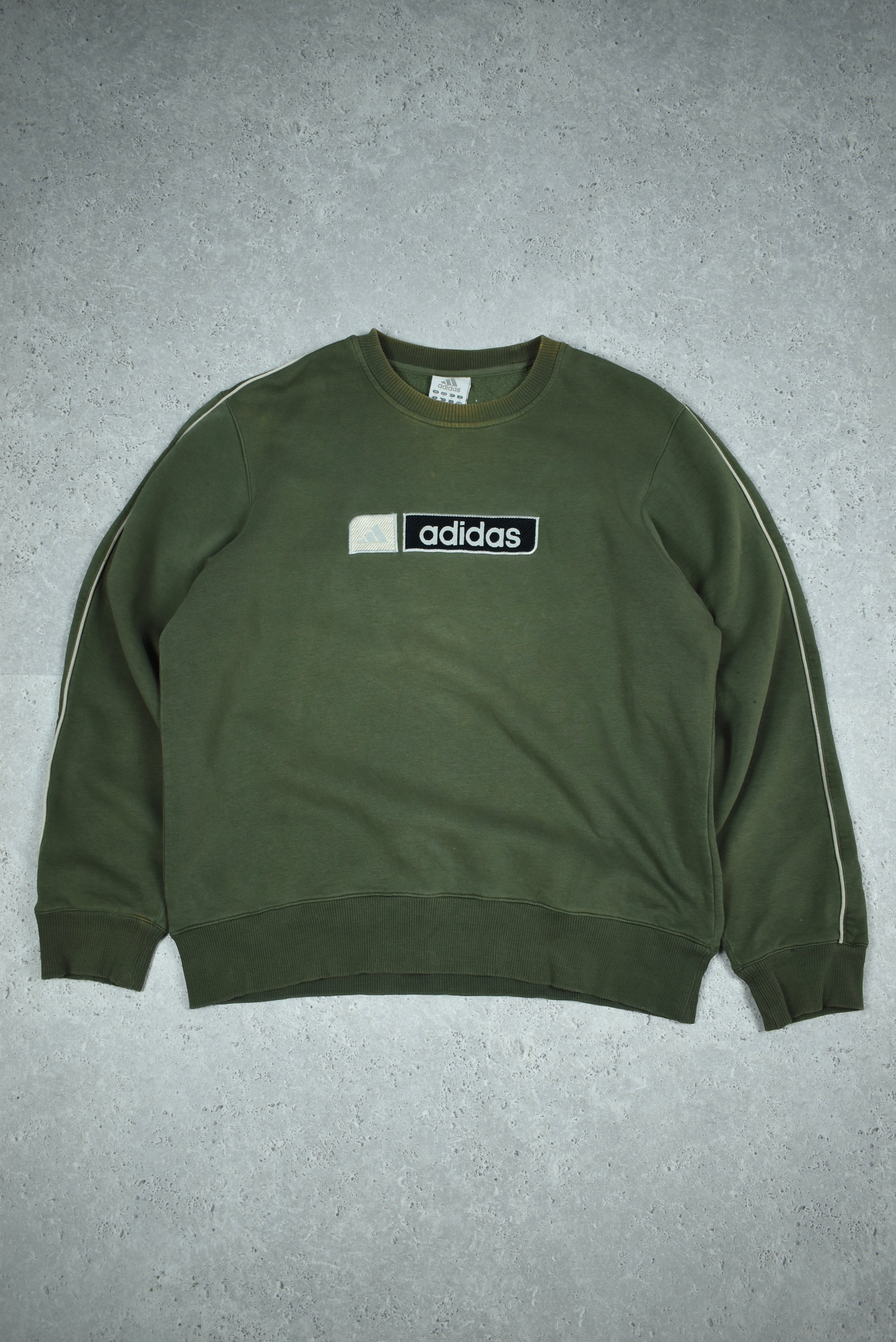 Vintage Adidas Embroidery Logo Sweatshirt Large