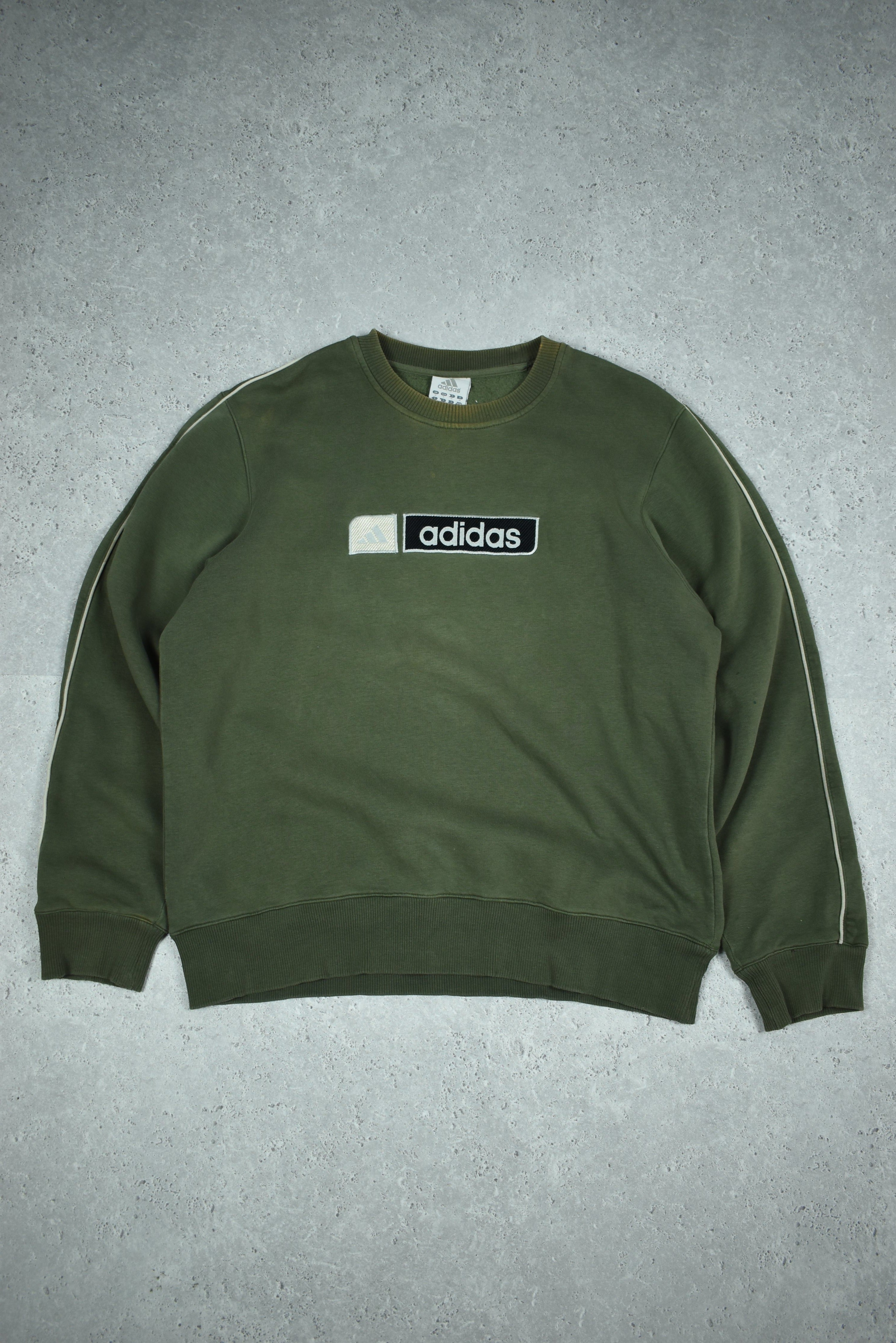 Vintage Adidas Embroidery Logo Sweatshirt Large