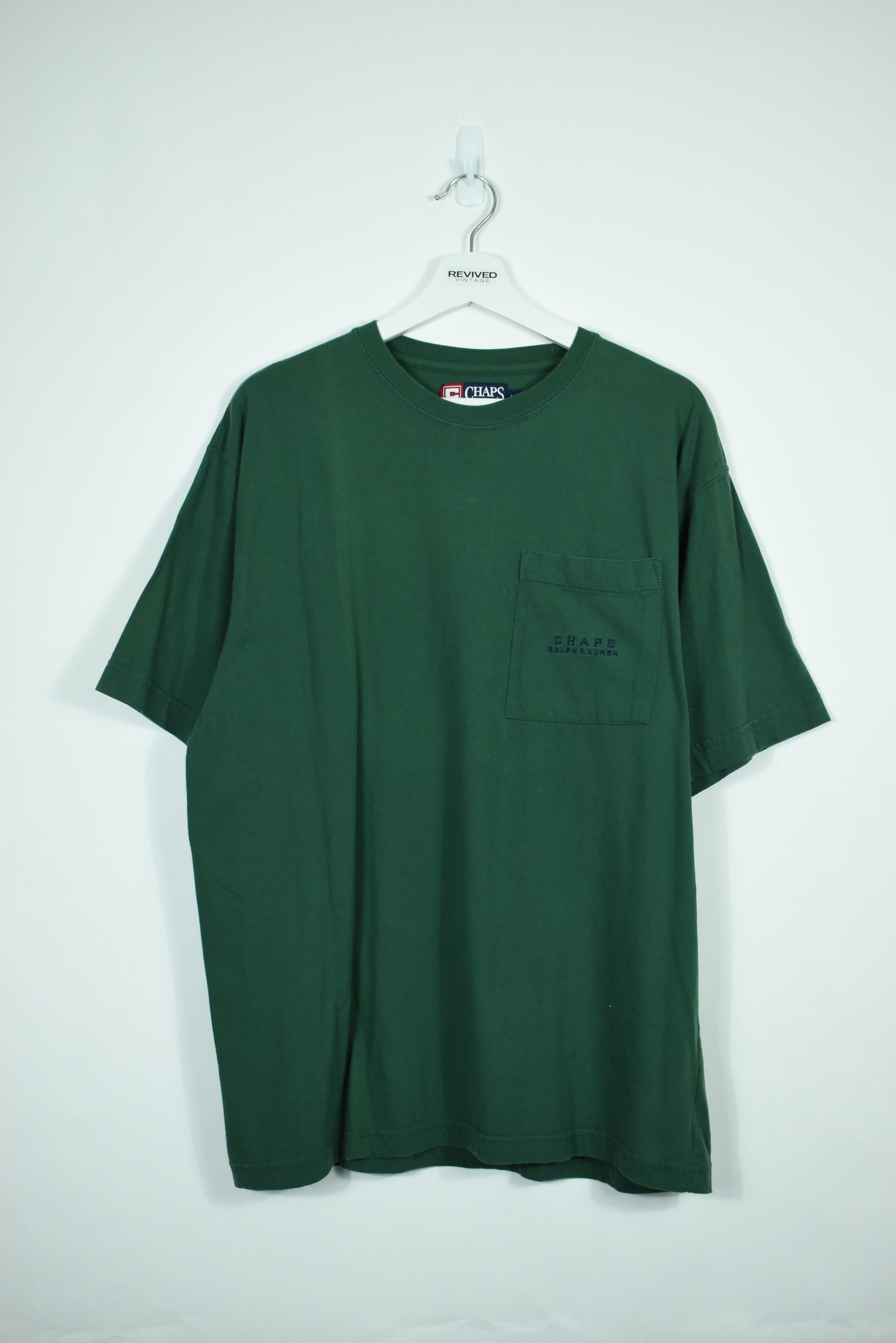 Vintage Chaps Ralph Lauren Forrest Green Pocket T Shirt Large
