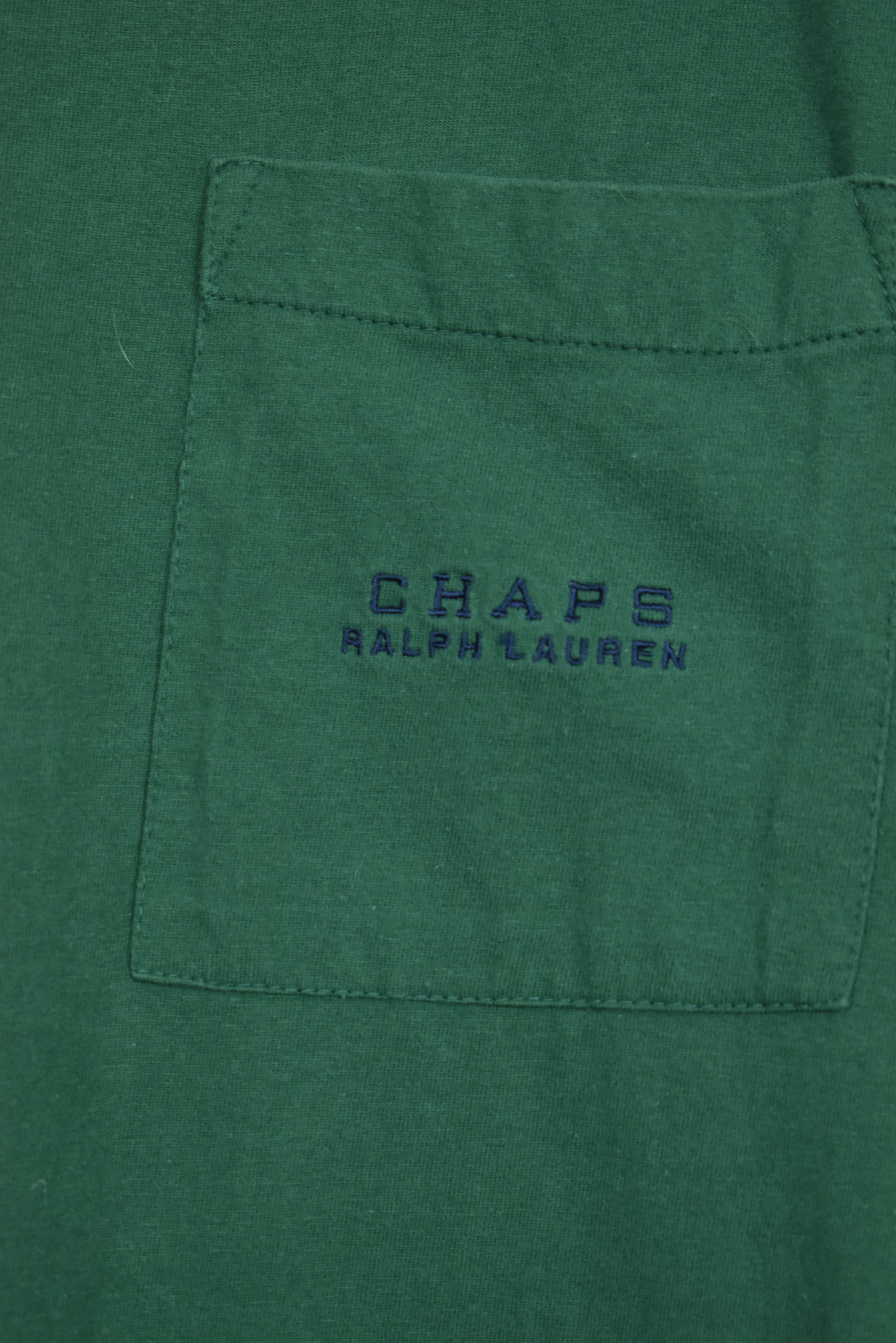 Vintage Chaps Ralph Lauren Forrest Green Pocket T Shirt Large