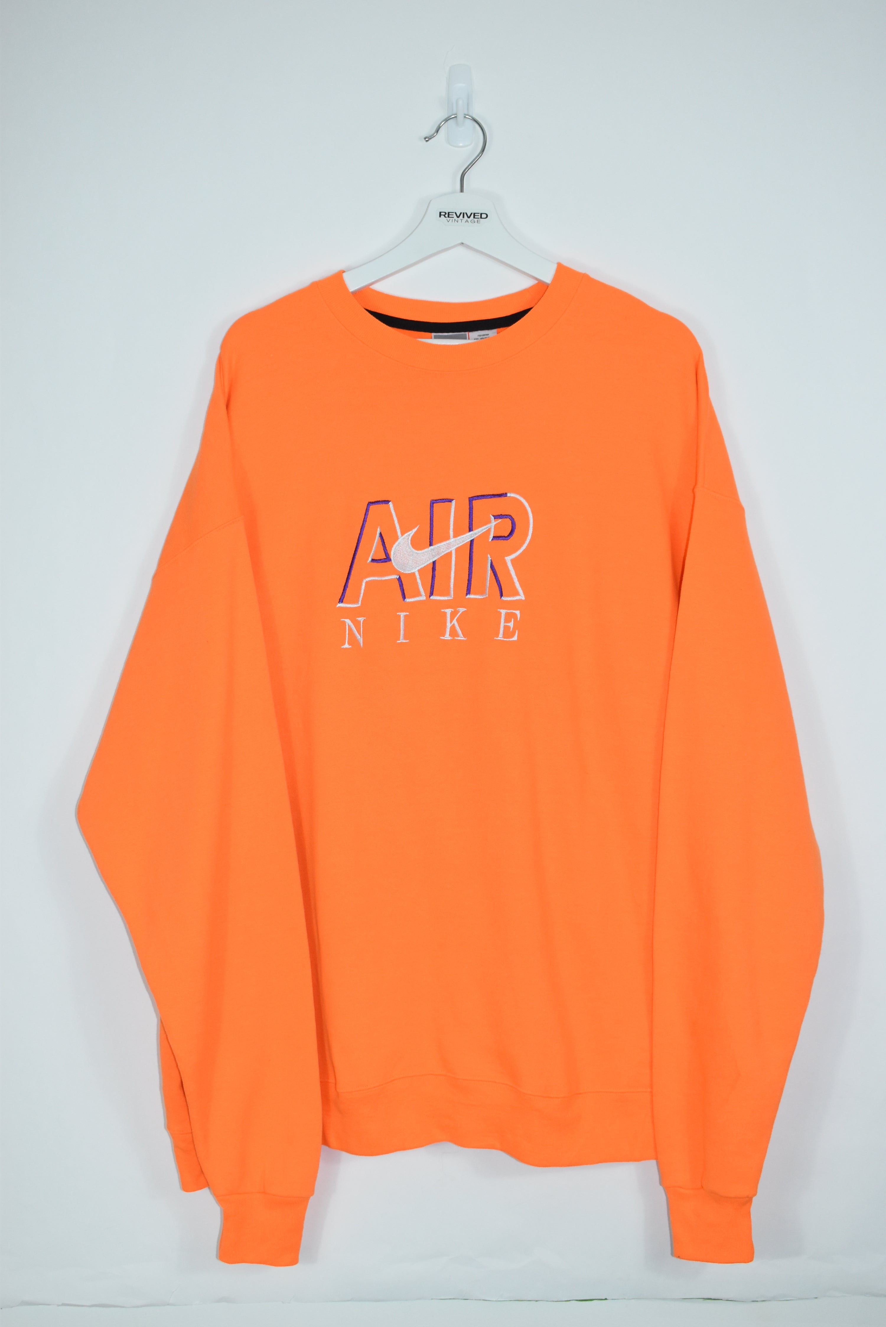 Vintage Nike Air Embroidery Bootleg Sweatshirt Orange Xlarge