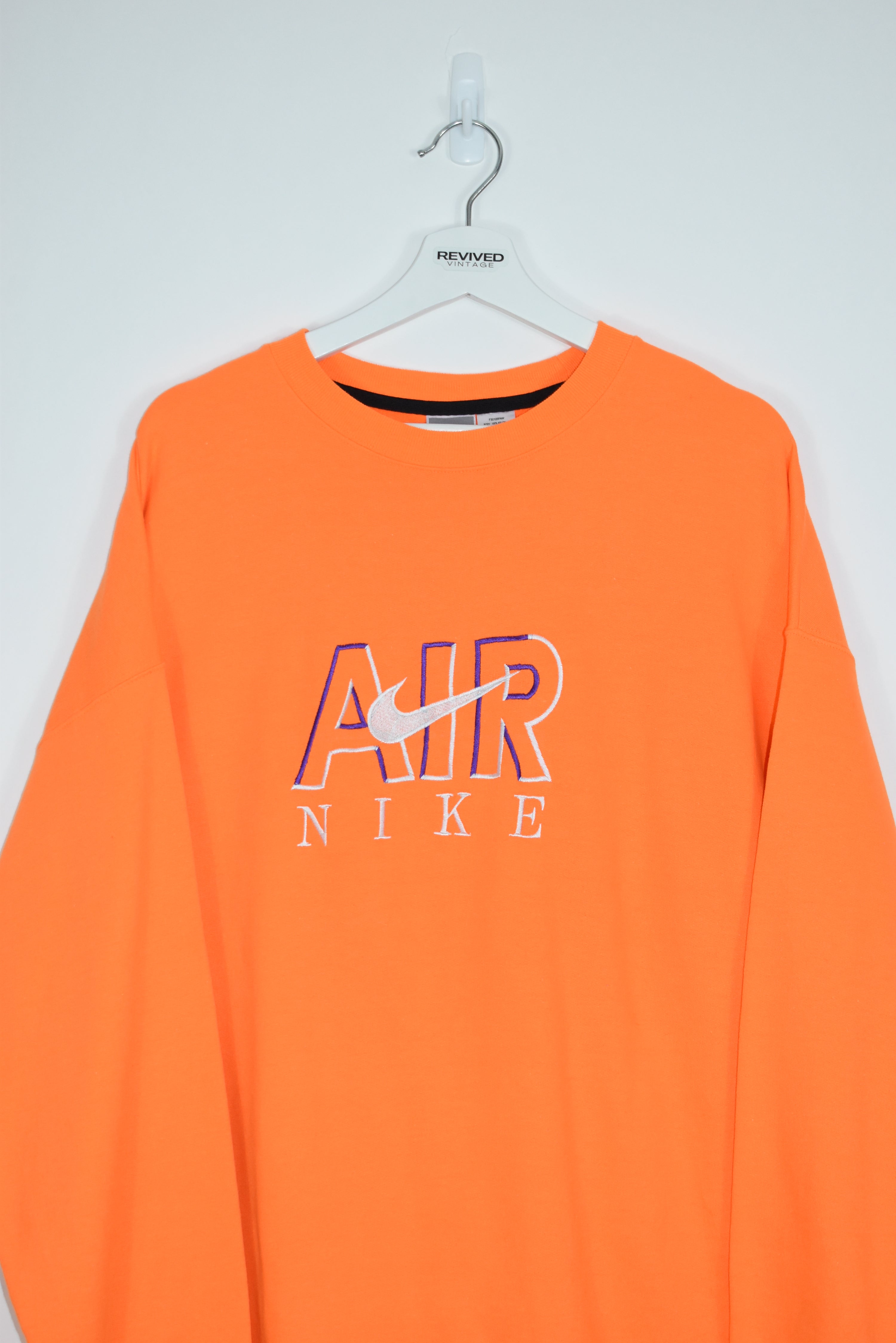 Vintage Nike Air Embroidery Bootleg Sweatshirt Orange Xlarge