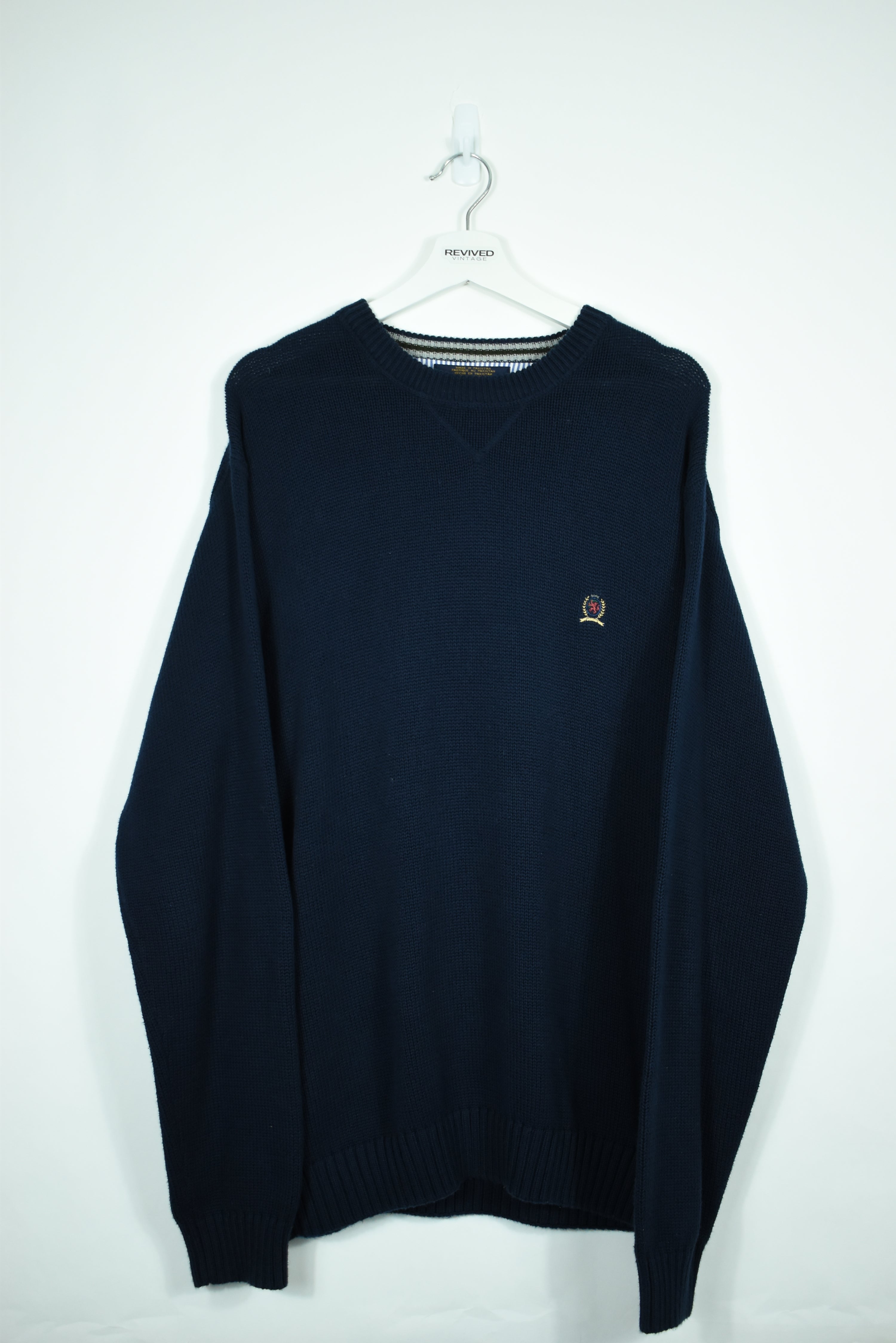 VINTAGE TOMMY HILFIGER NAVY SWEATER LARGE