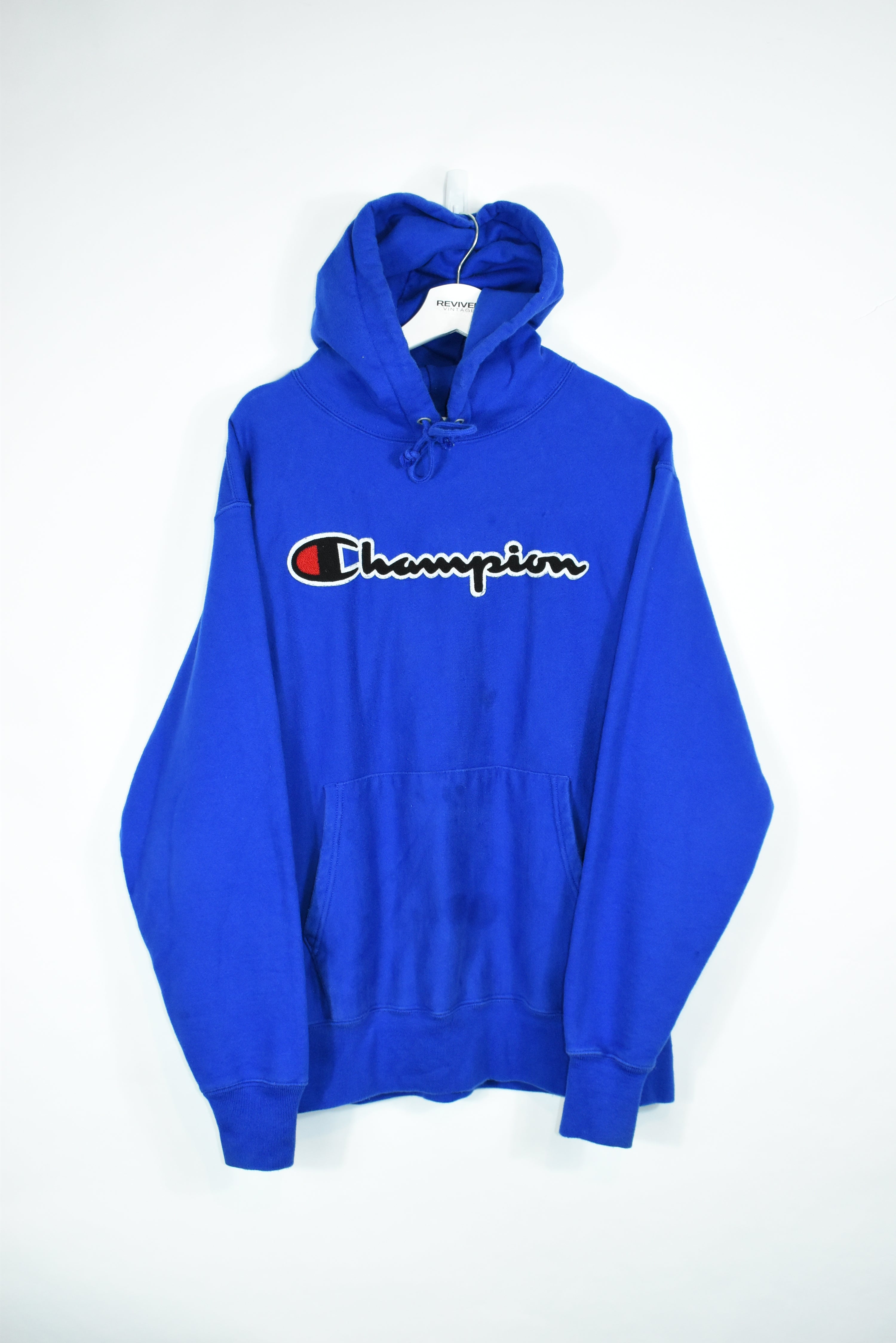 Vintage Champion Embroidery Spellout Hoodie Large (Baggy)