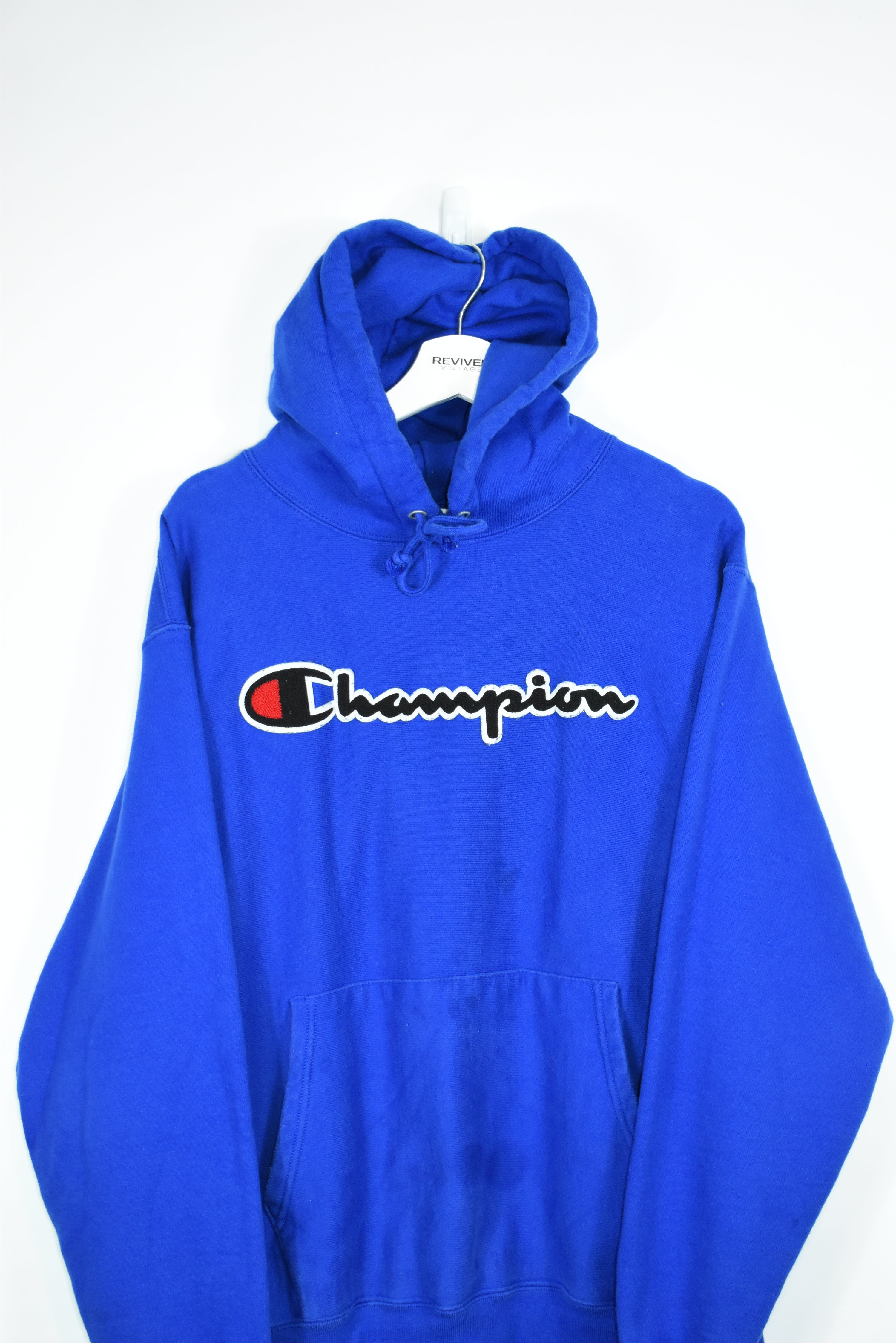 Vintage Champion Embroidery Spellout Hoodie Large (Baggy)