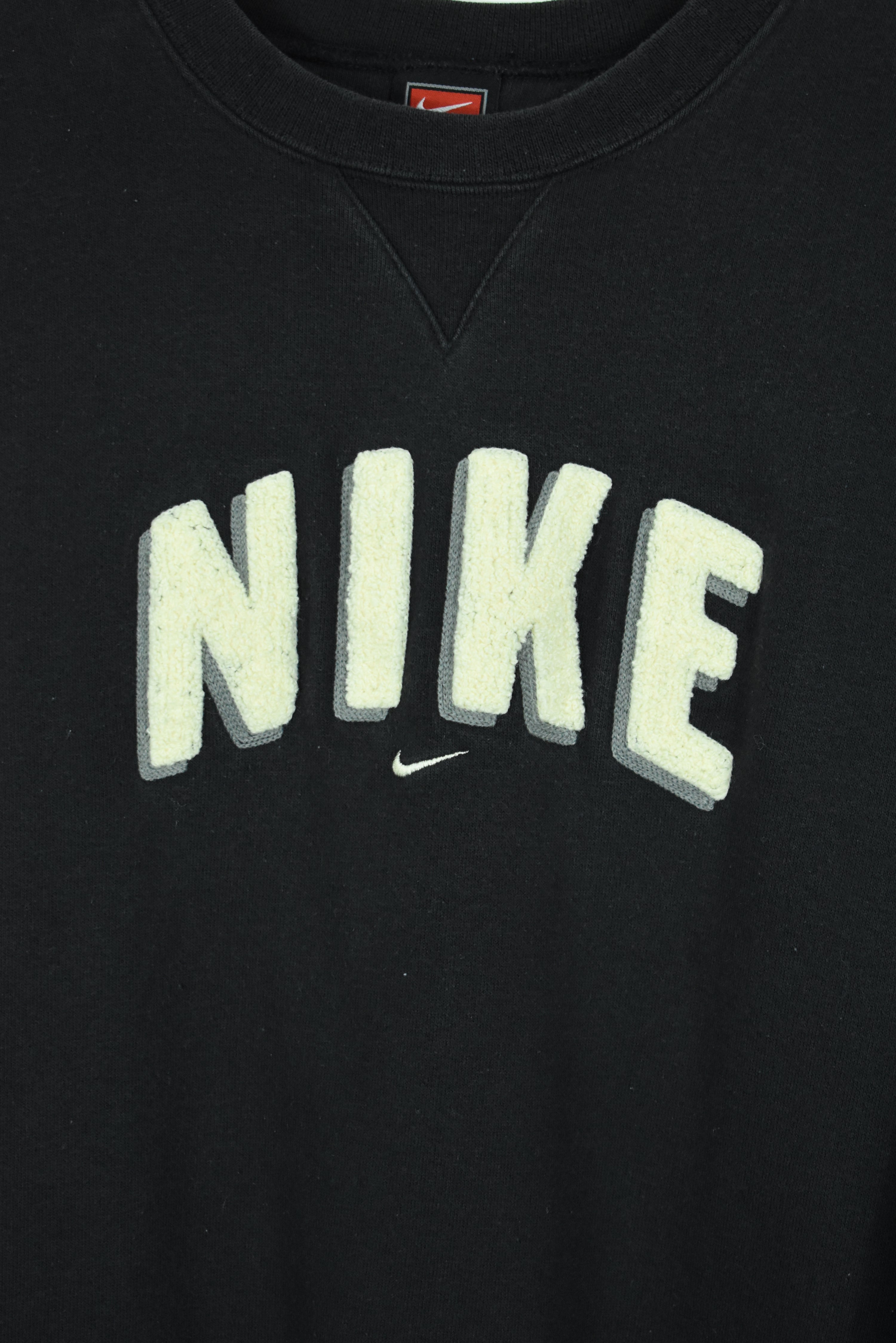 VINTAGE RARE NIKE PUFF PRINT EMBROIDERY SWEATSHIRT BLACK XXL