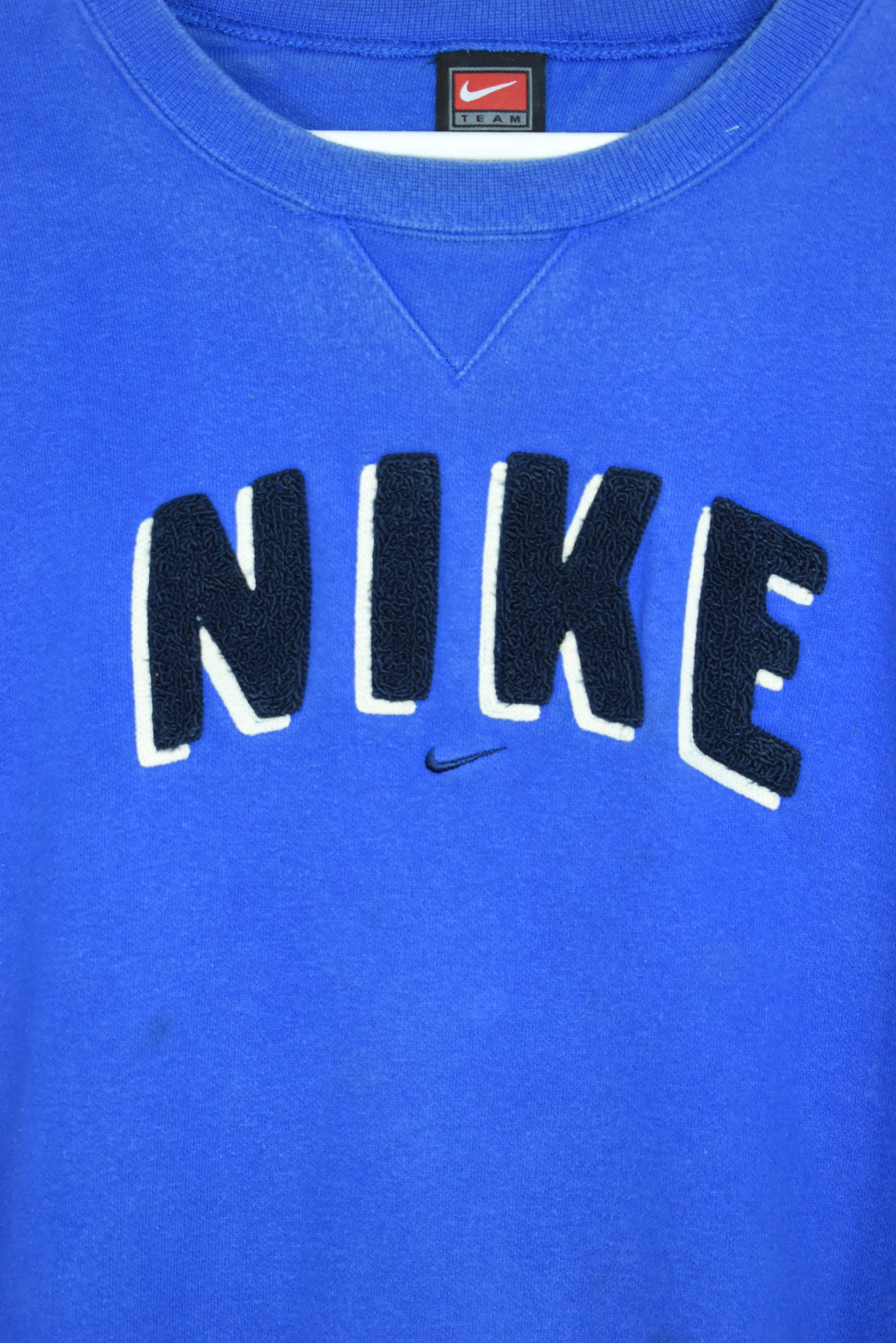 Vintage RARE Nike Puff Print Embridery Blue Sweatshirt XLARGE