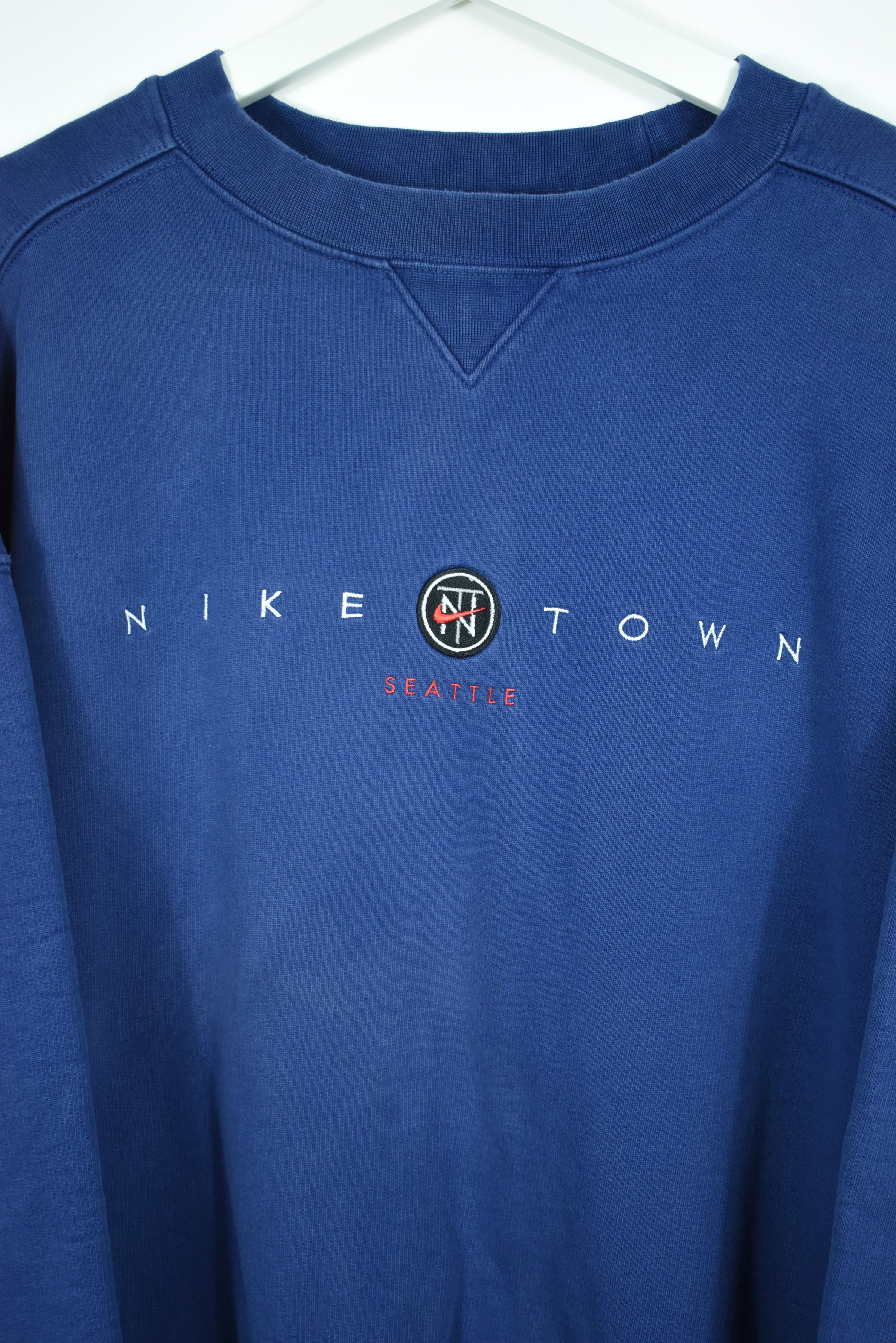 Vintage RARE Nike Town Seattle Embroidery Sweatshirt XLARGE