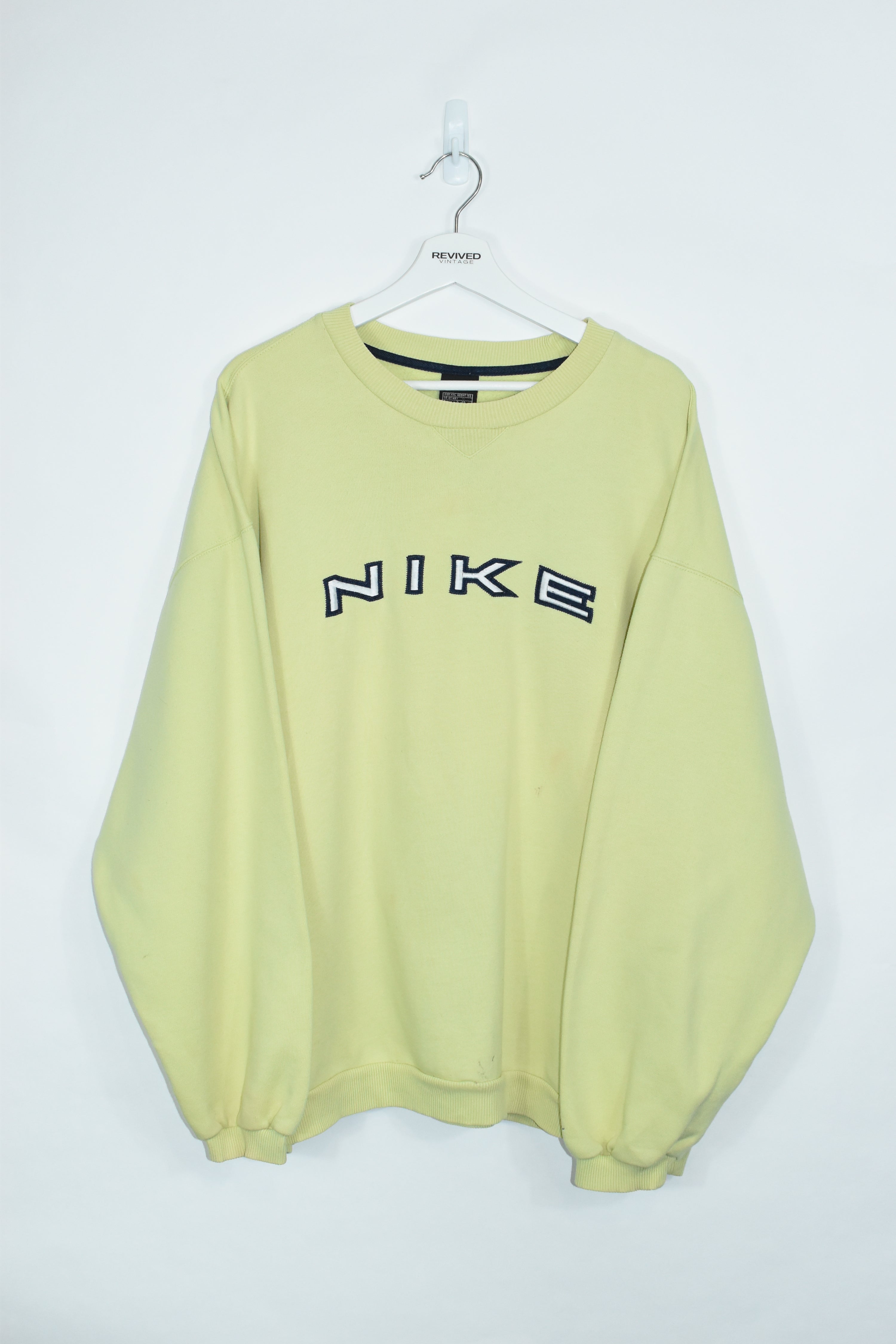 Vintage Nike Embroidery Sweatshirt Yellow XXL