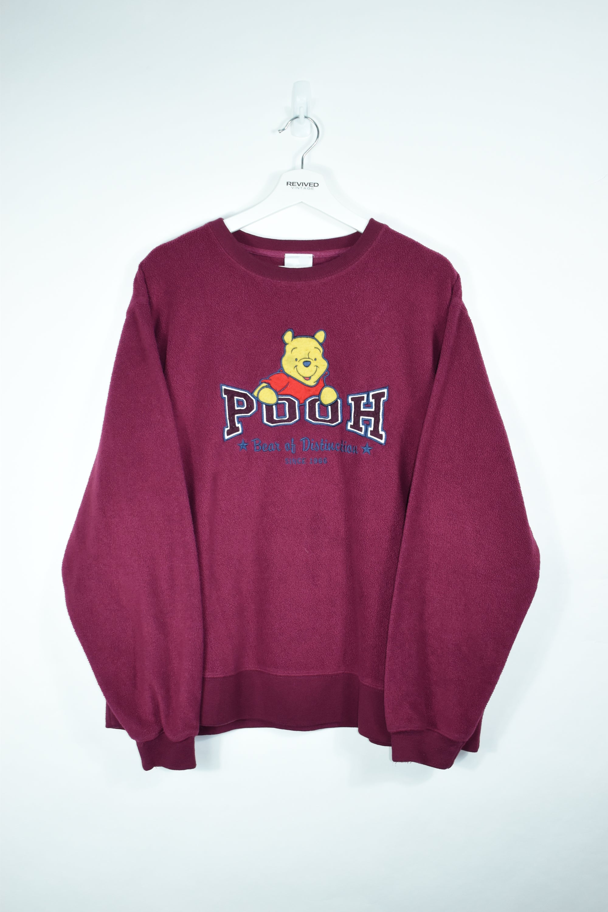 Vintage Disney Pooh Embroidery Fleece Sweatshirt Large (Baggy)