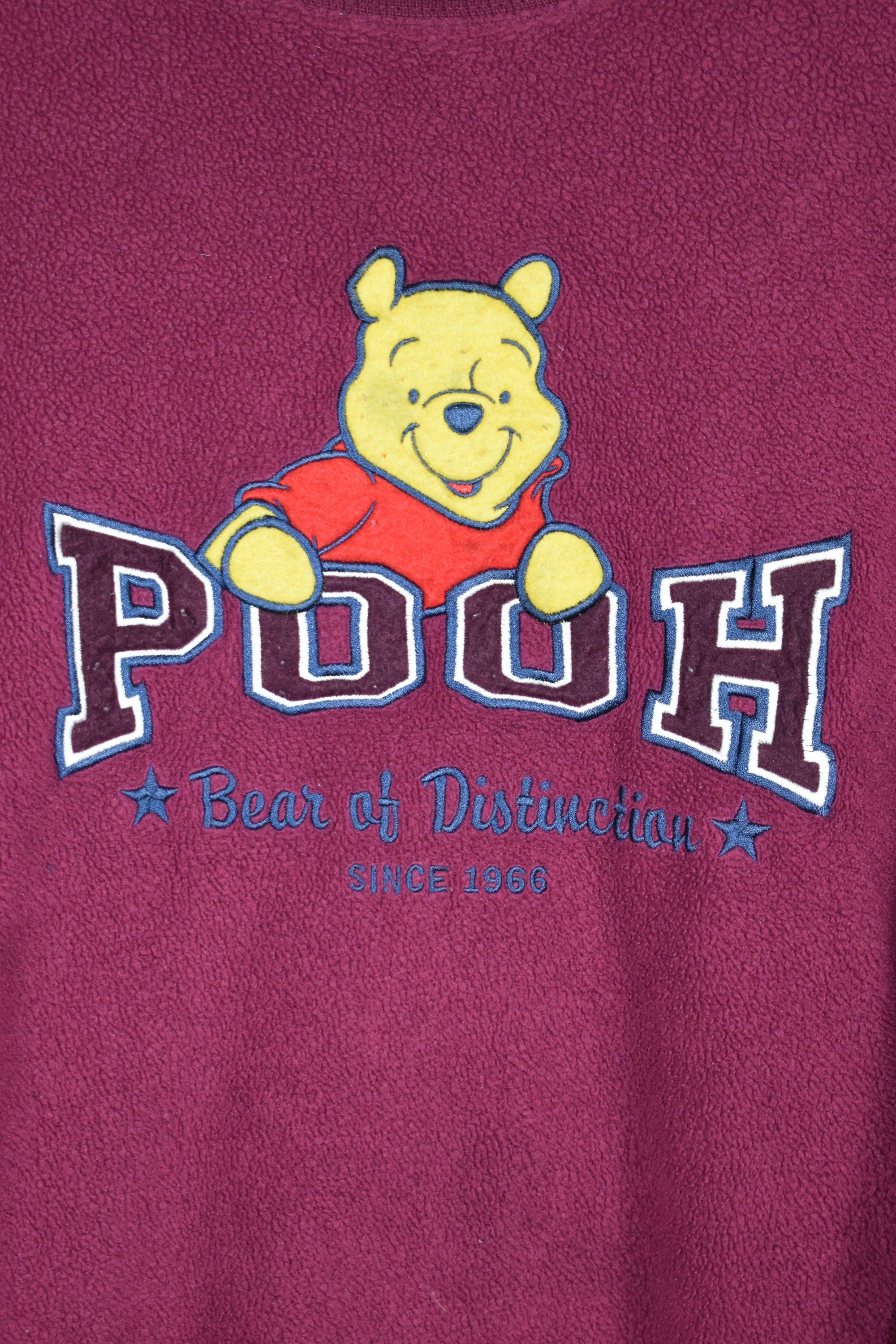 Vintage Disney Pooh Embroidery Fleece Sweatshirt Large (Baggy)