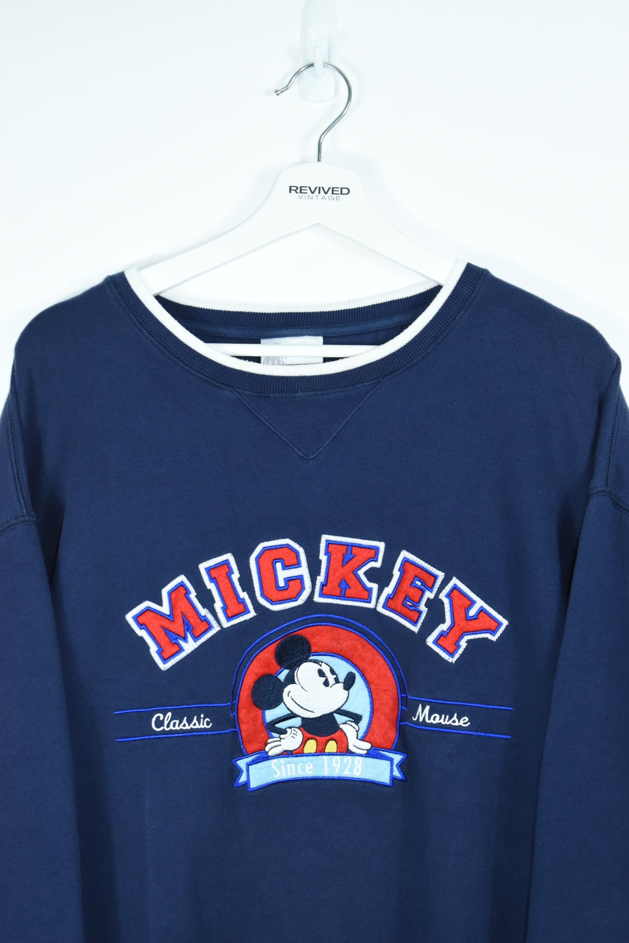 Vintage Disney Navy Mickey Mouse Embroidery Sweatshirt Xlarge