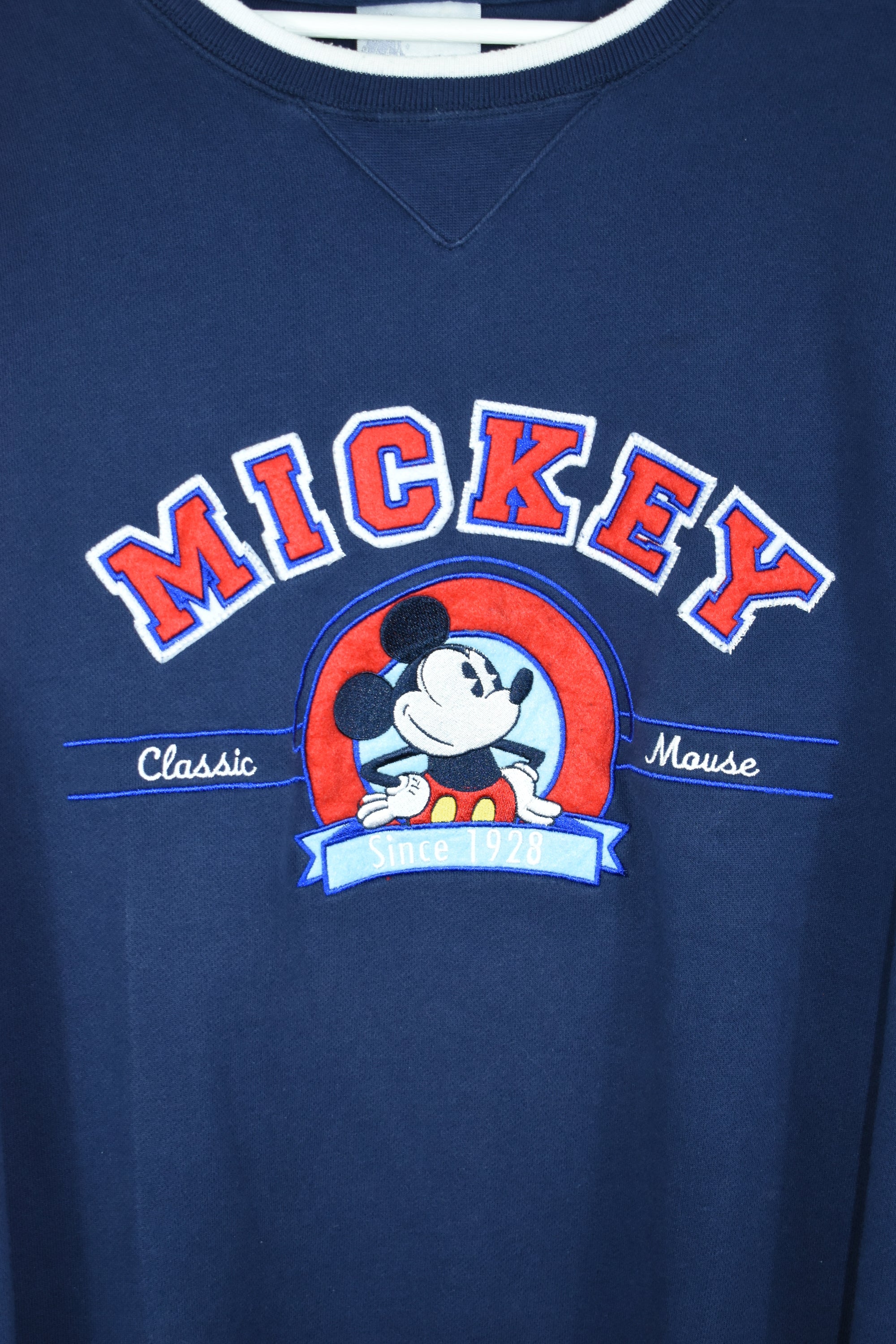 Vintage Disney Navy Mickey Mouse Embroidery Sweatshirt Xlarge