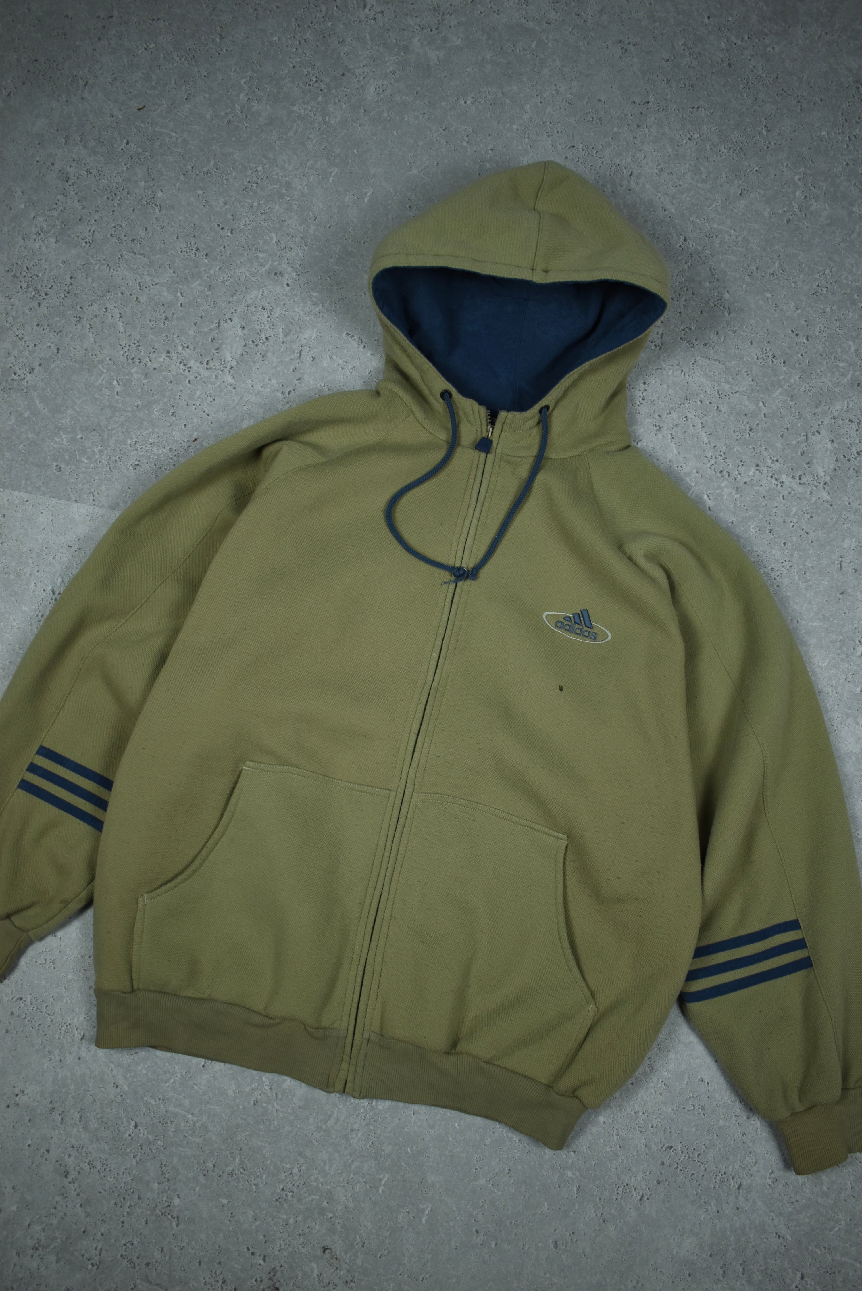 Vintage Adidas Embroidery Zip Hoodie Xlarge