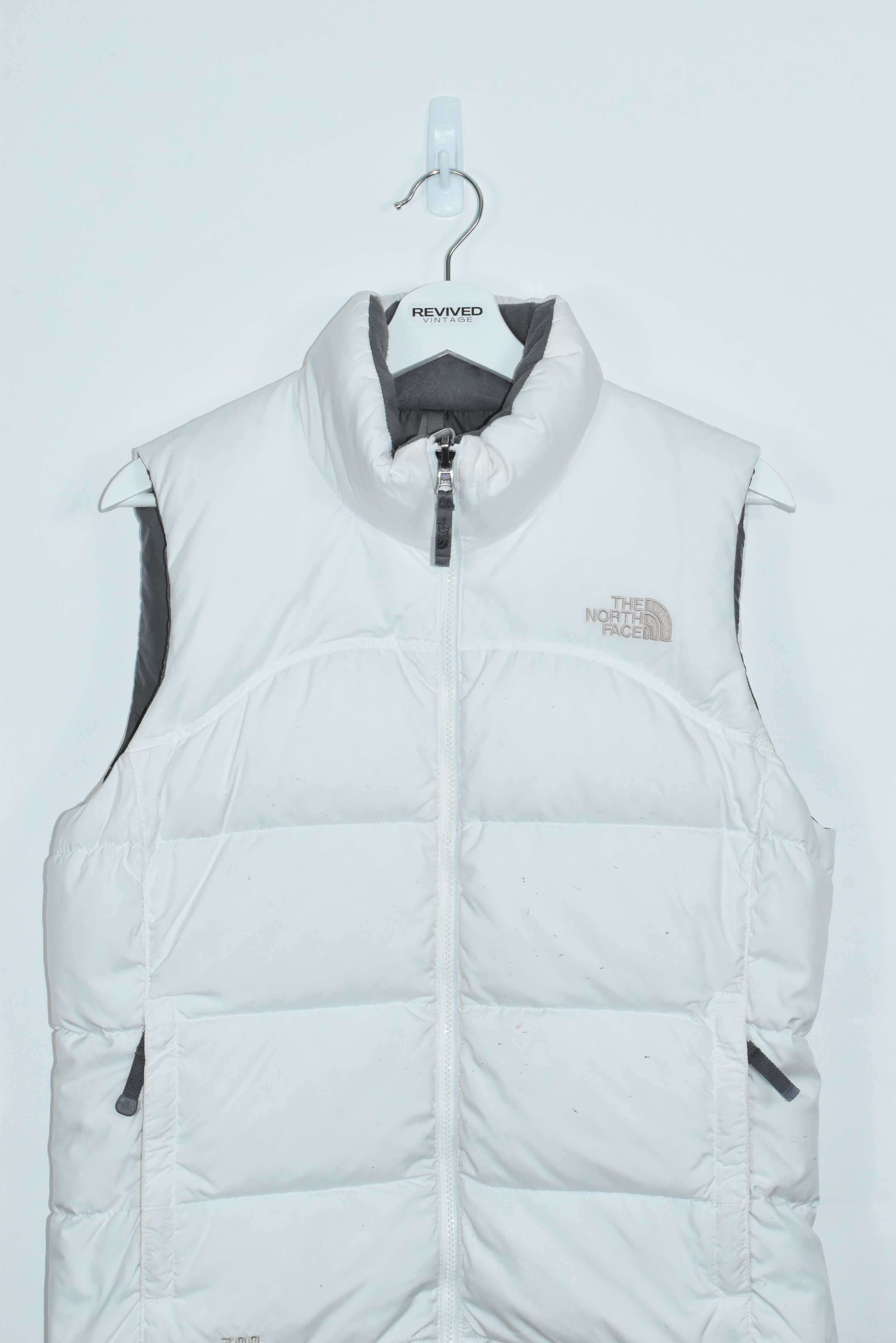 Vintage North Face Puffer Vest White Womens MEDIUM