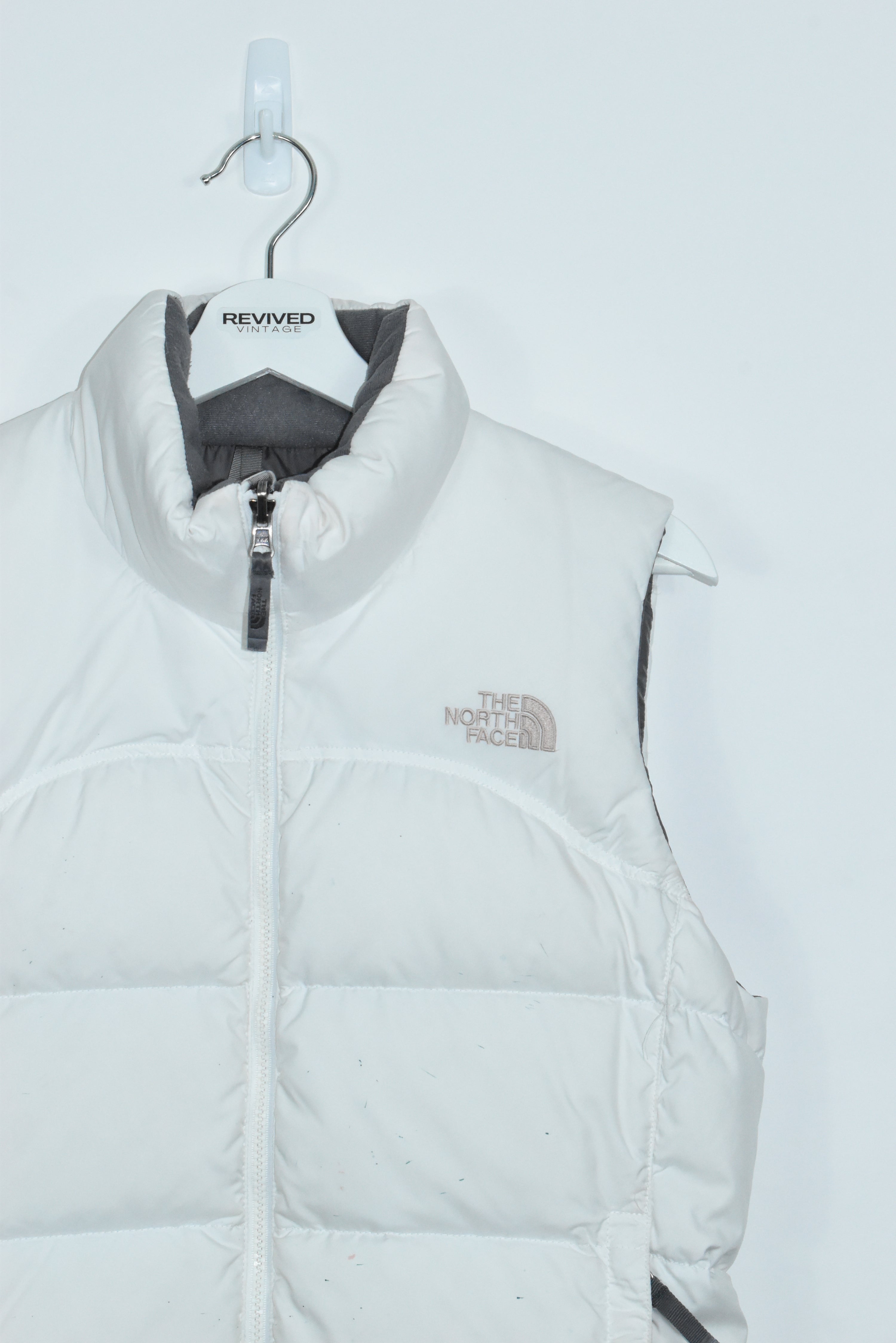 Vintage North Face Puffer Vest White Womens MEDIUM