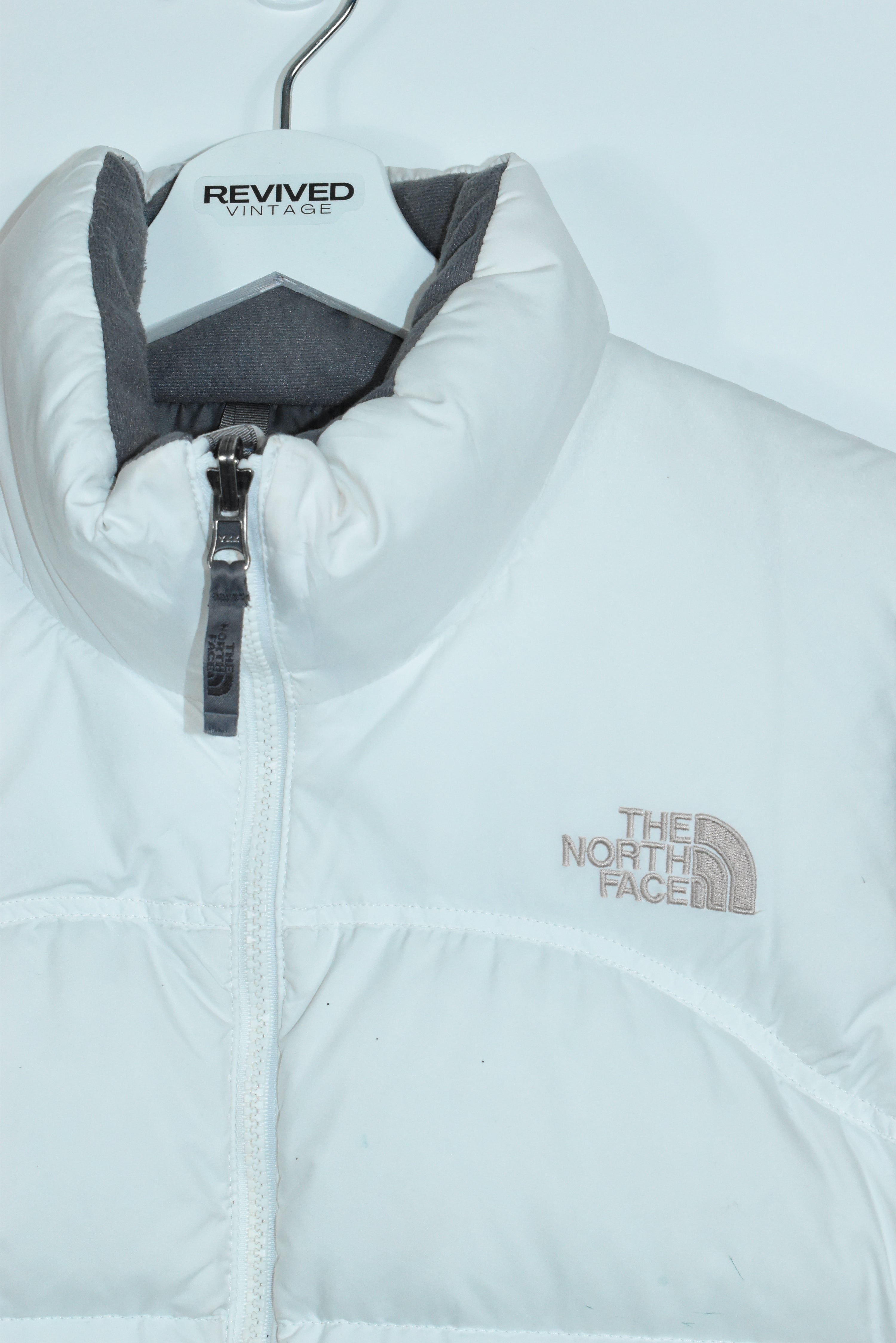 Vintage North Face Puffer Vest White Womens MEDIUM