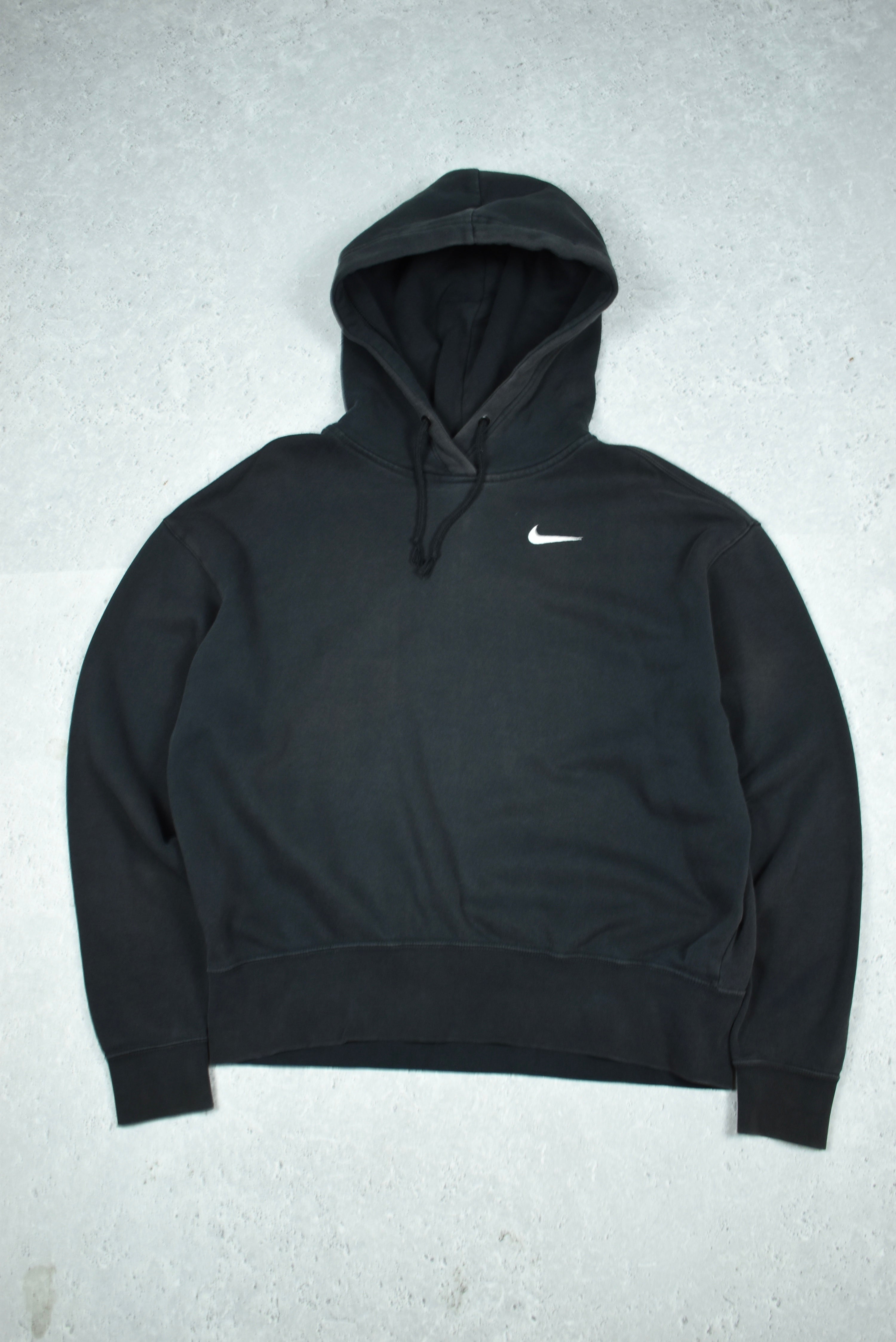 Vintage Nike Embroidery Swoosh Hoodie Black Medium