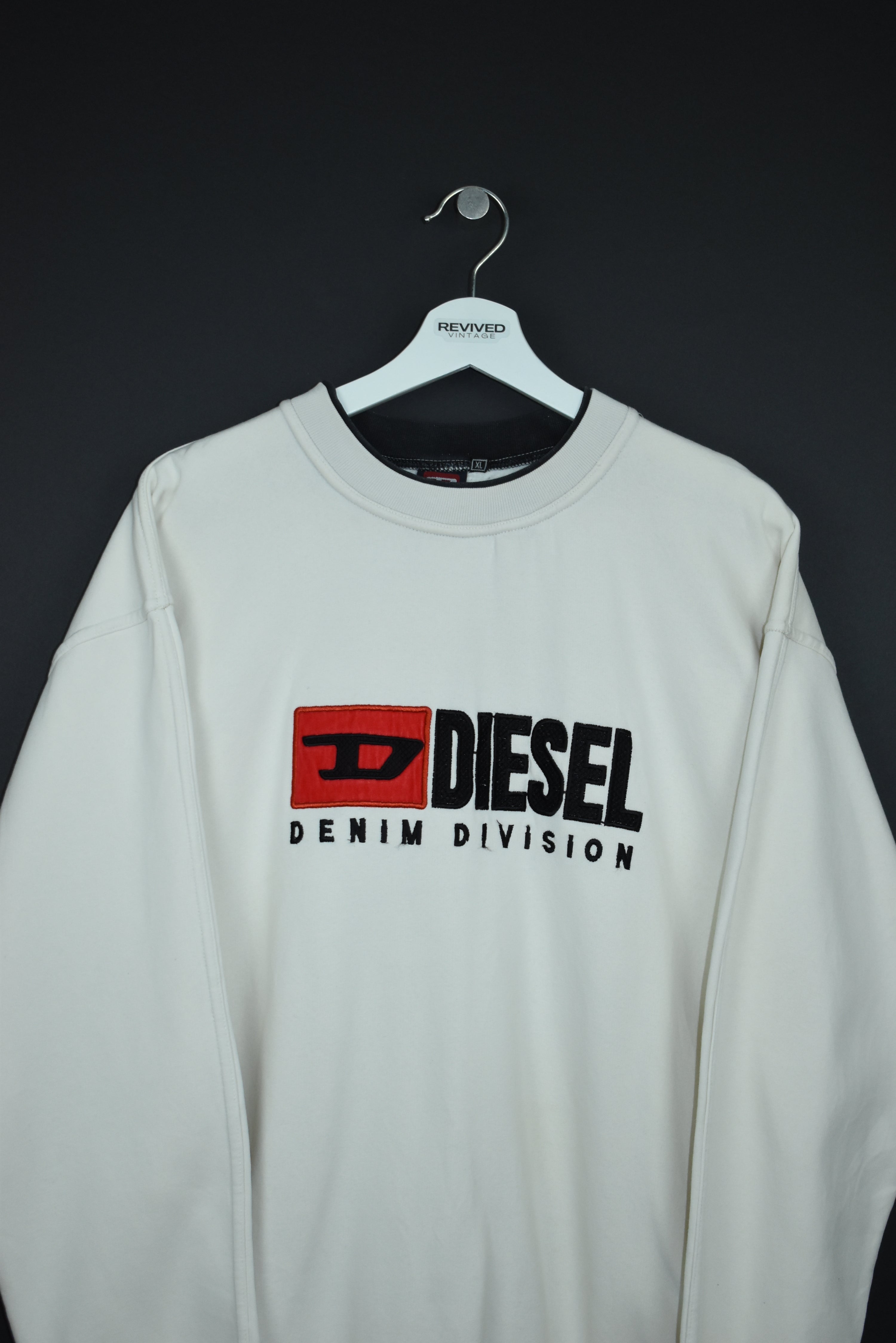 Vintage Diesel Denim Embroidery Double Neck Sweatshirt Xlarge