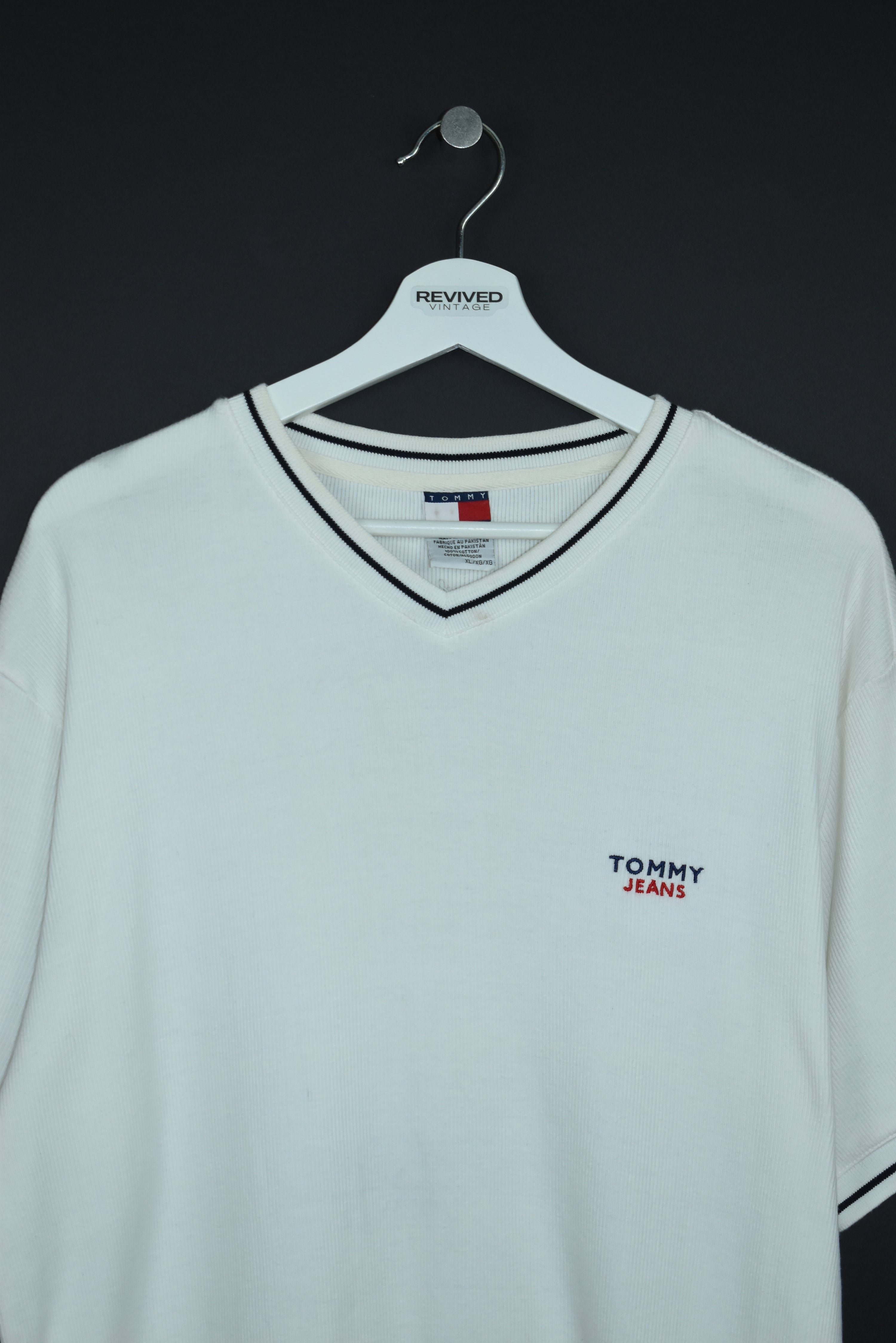 VINTAGE TOMMY EMBROIDERY CORD T SHIRT LARGE