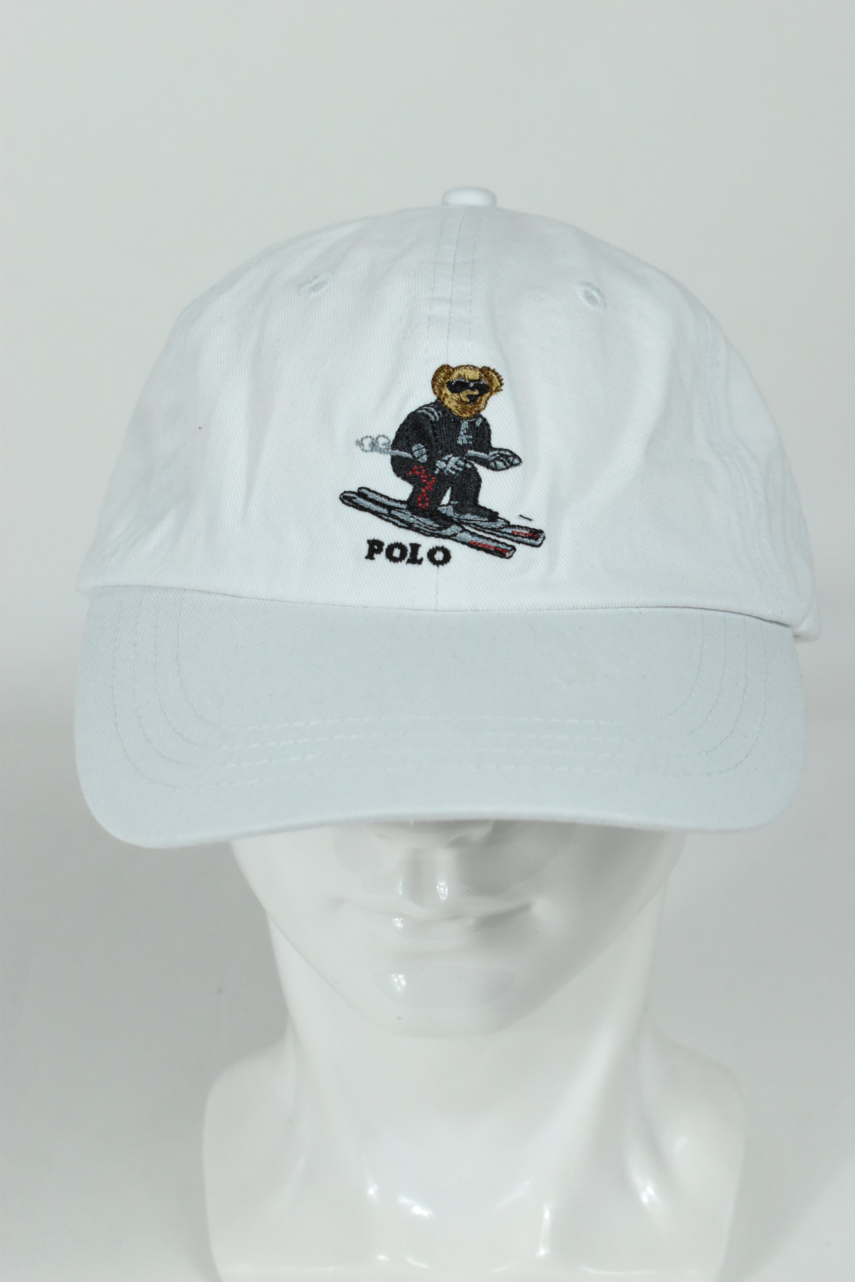 New Ralph Lauren Polo Bear Skiing Cap White OS